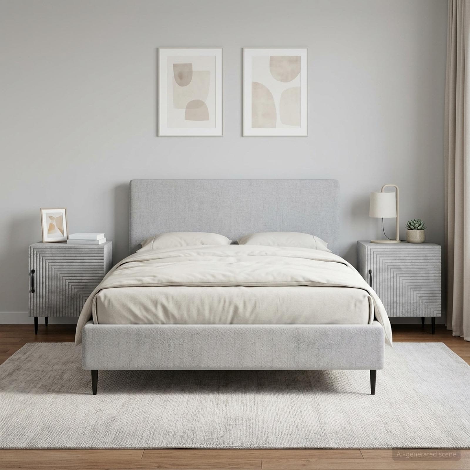 Šalia lovos spintelė 2 pcs Betono pilka 43 x 34,5 x 50 cm