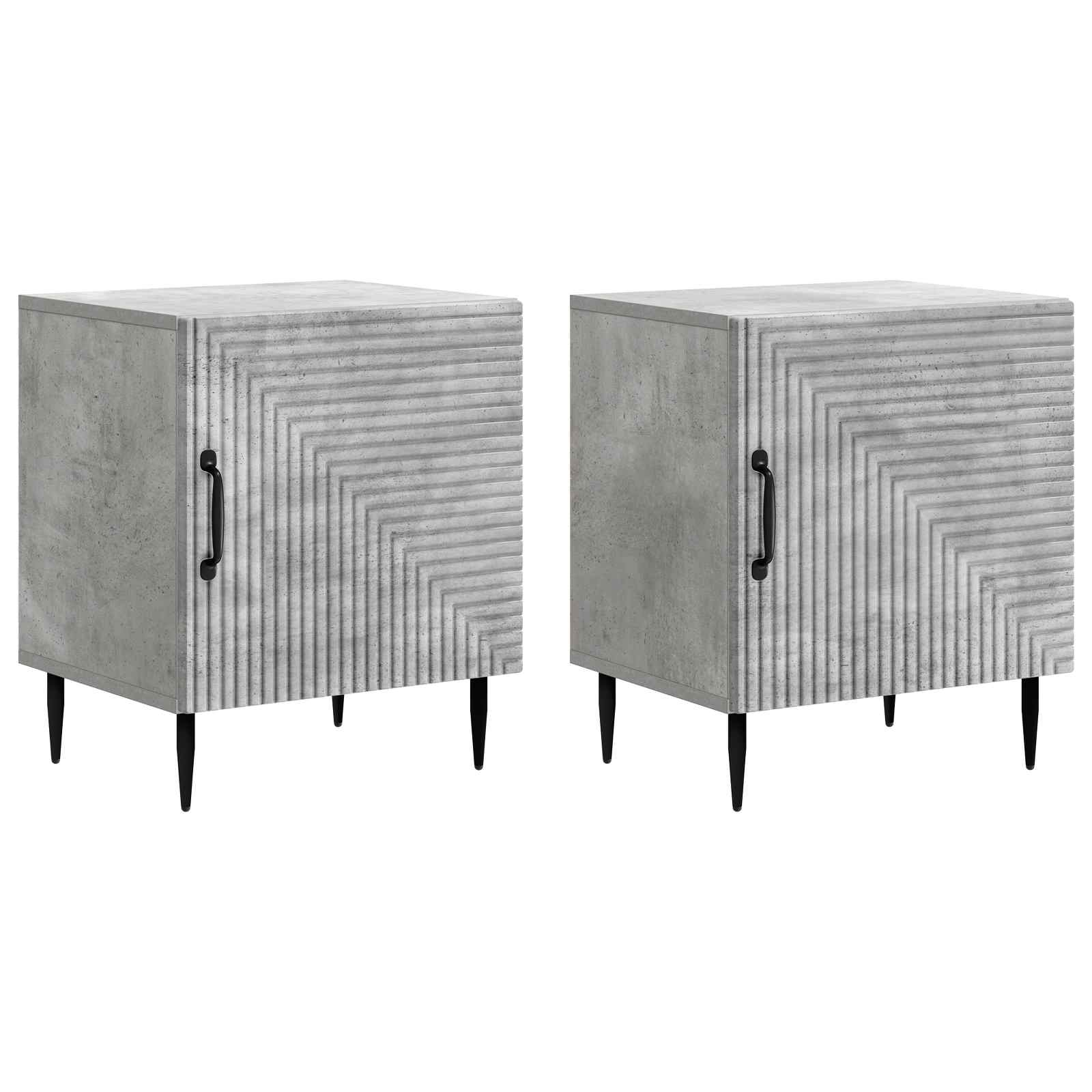 Šalia lovos spintelė 2 pcs Betono pilka 43 x 34,5 x 50 cm