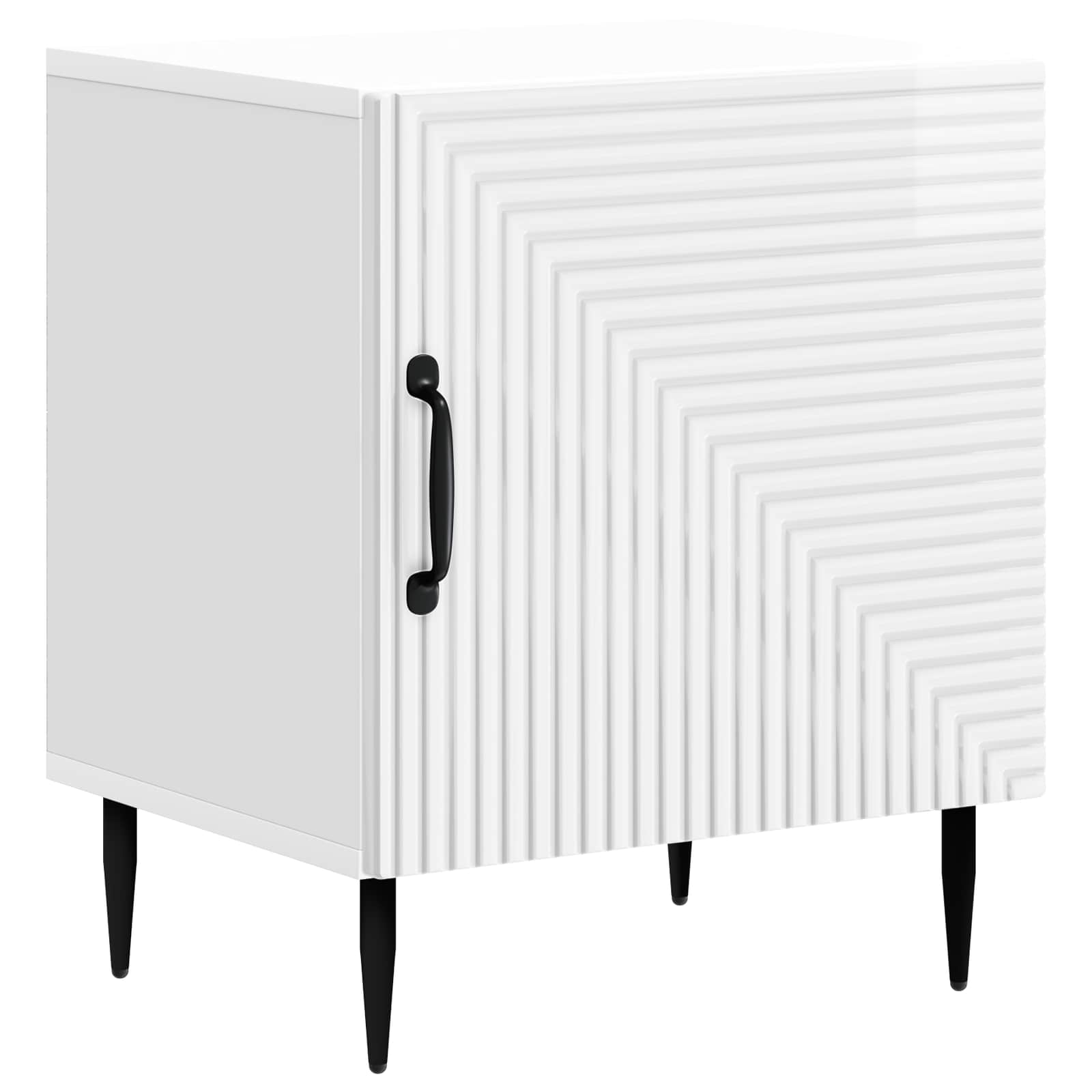 Šalia lovos spintelė 2 pcs Itin blizgi balta 43 x 34,5 x 50 cm