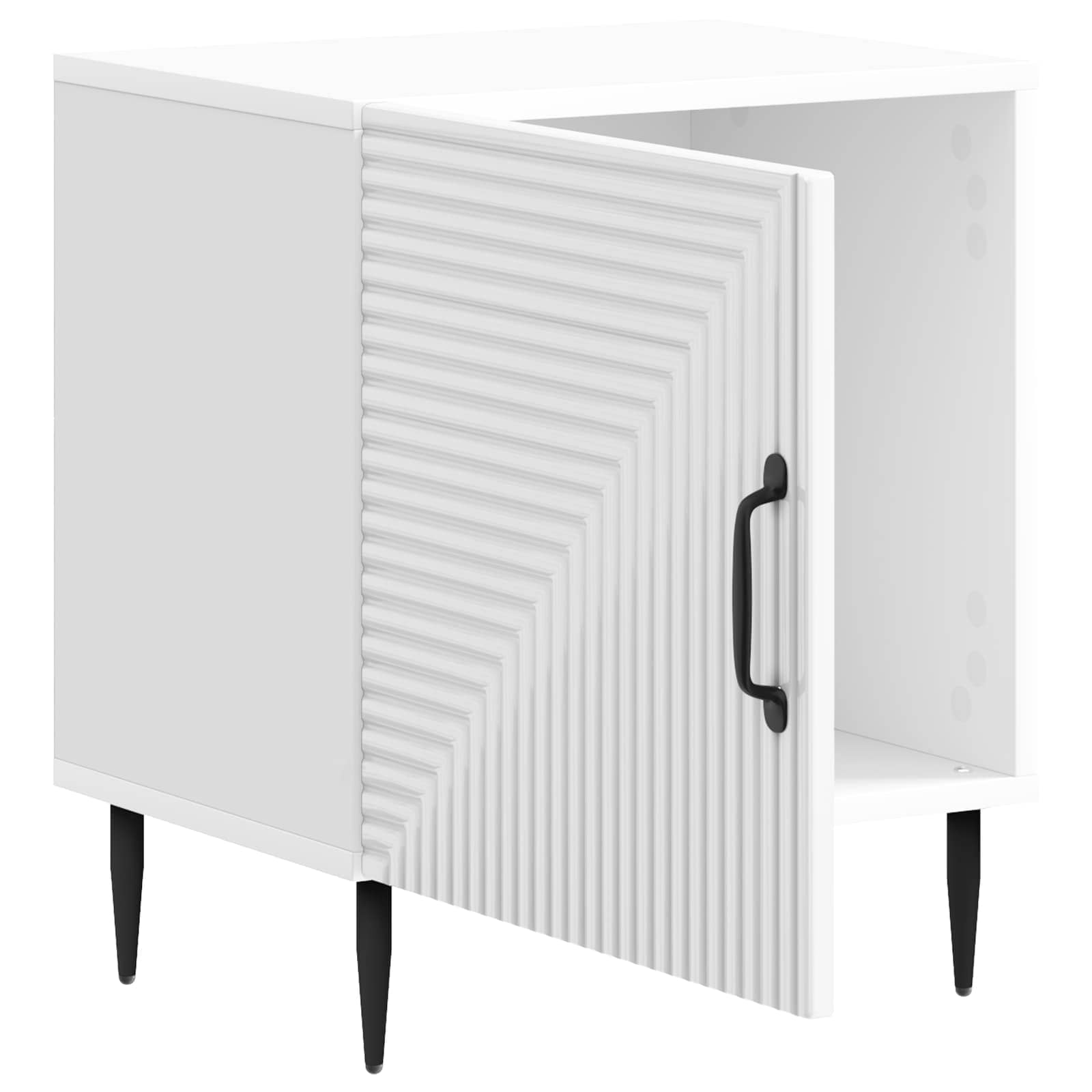 Šalia lovos spintelė 2 pcs Itin blizgi balta 43 x 34,5 x 50 cm