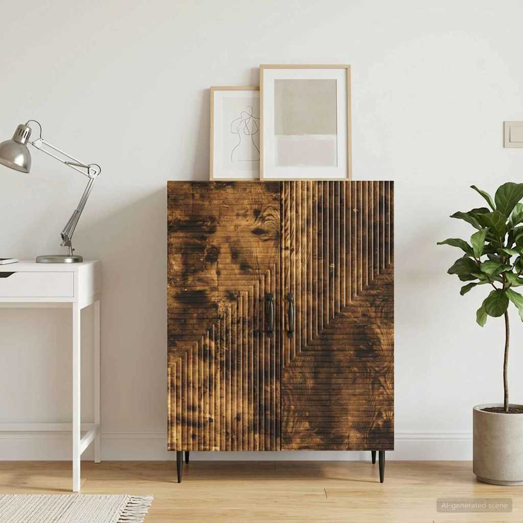 Vitrīna Dūmu ozols 66 x 34,5 x 89,5 cm Apstrādāta koksne