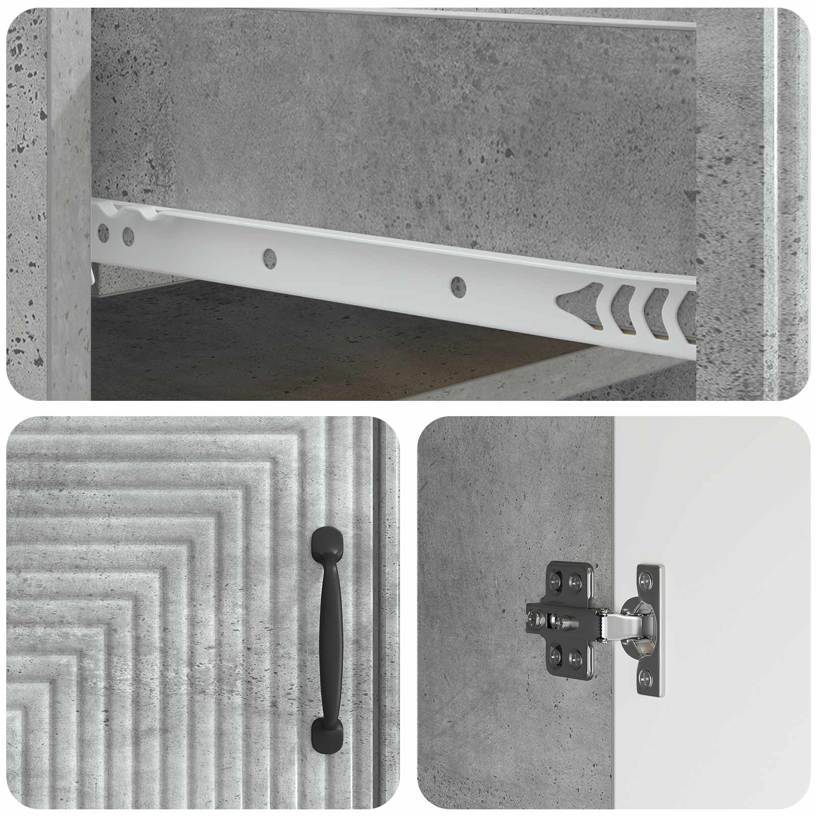 Kabalas Betono pilka 66 x 34,5 x 89,5 cm Apdirbta mediena
