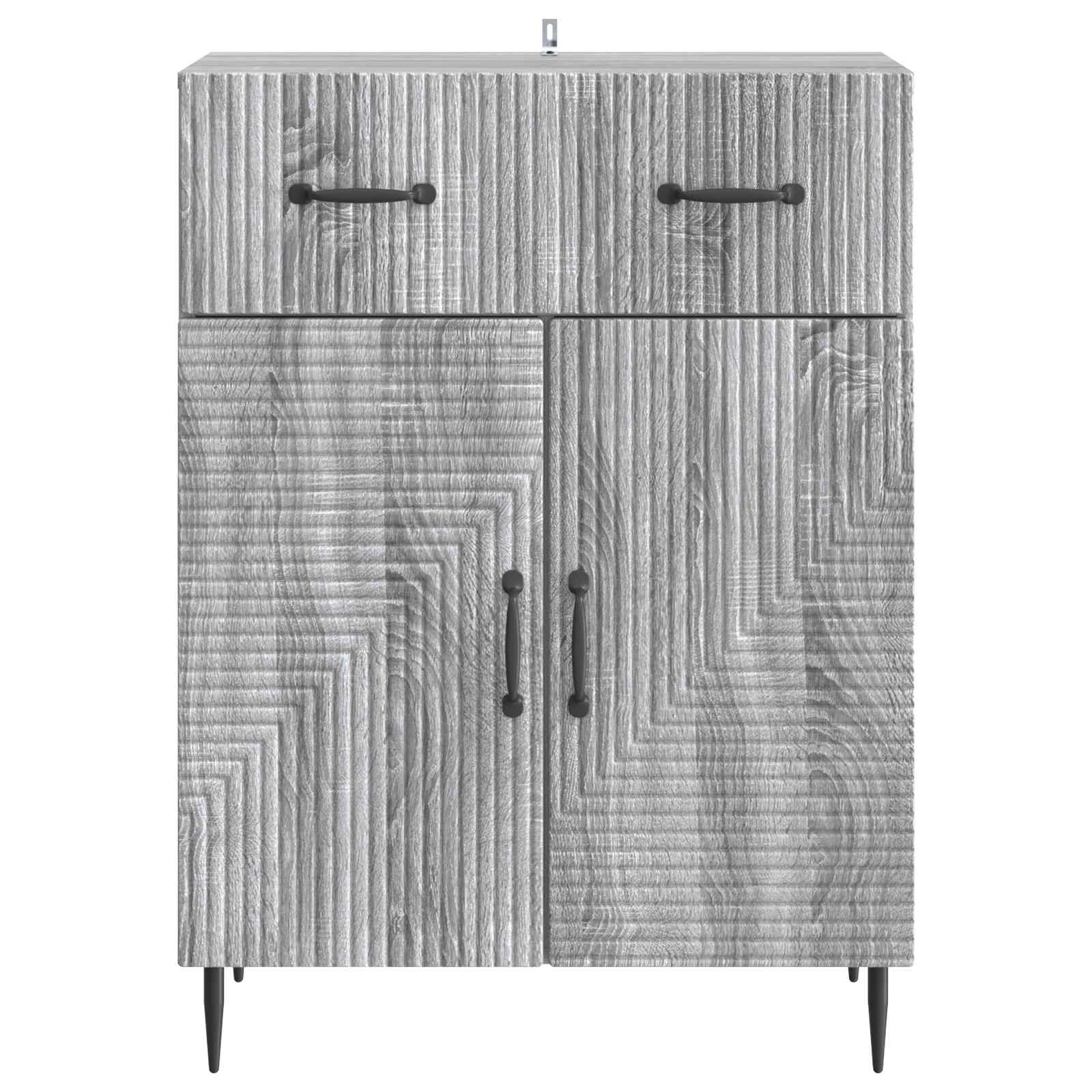 Kumode ar atvilktnēm Pelēks ozons ozols 66 x 34,5 x 89,5 cm
