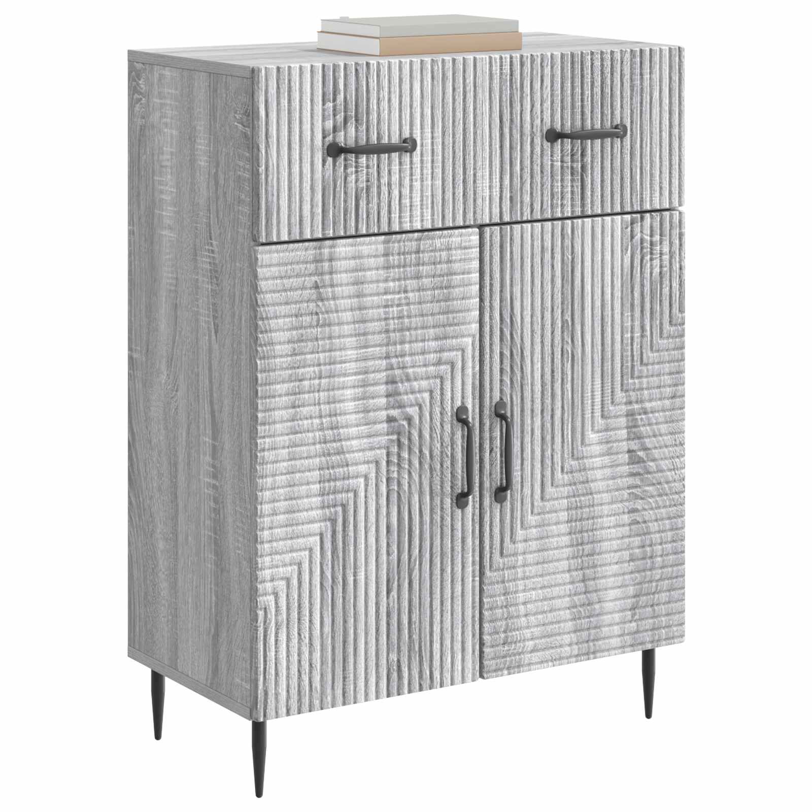 Kumode ar atvilktnēm Pelēks ozons ozols 66 x 34,5 x 89,5 cm