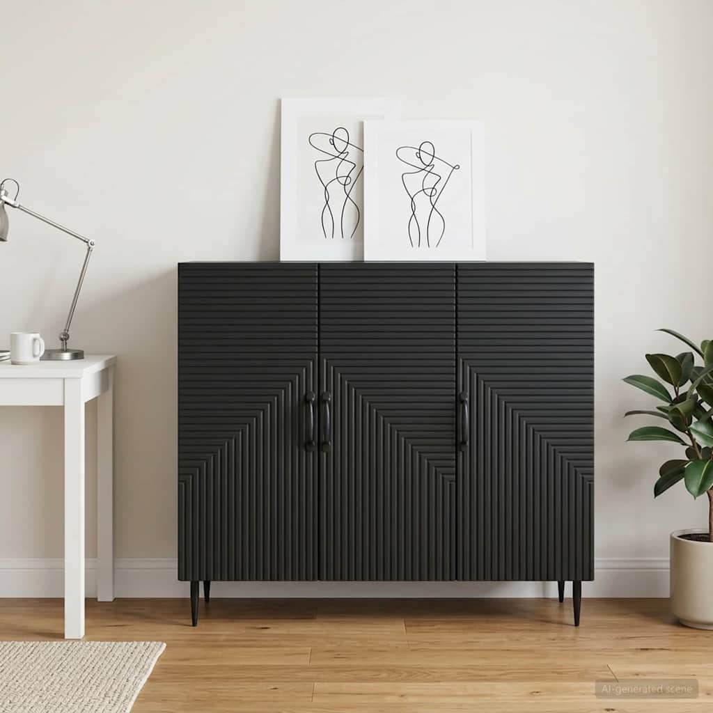 Kumode Melna 89 x 34,5 x 80 cm Apstrādāta koksne