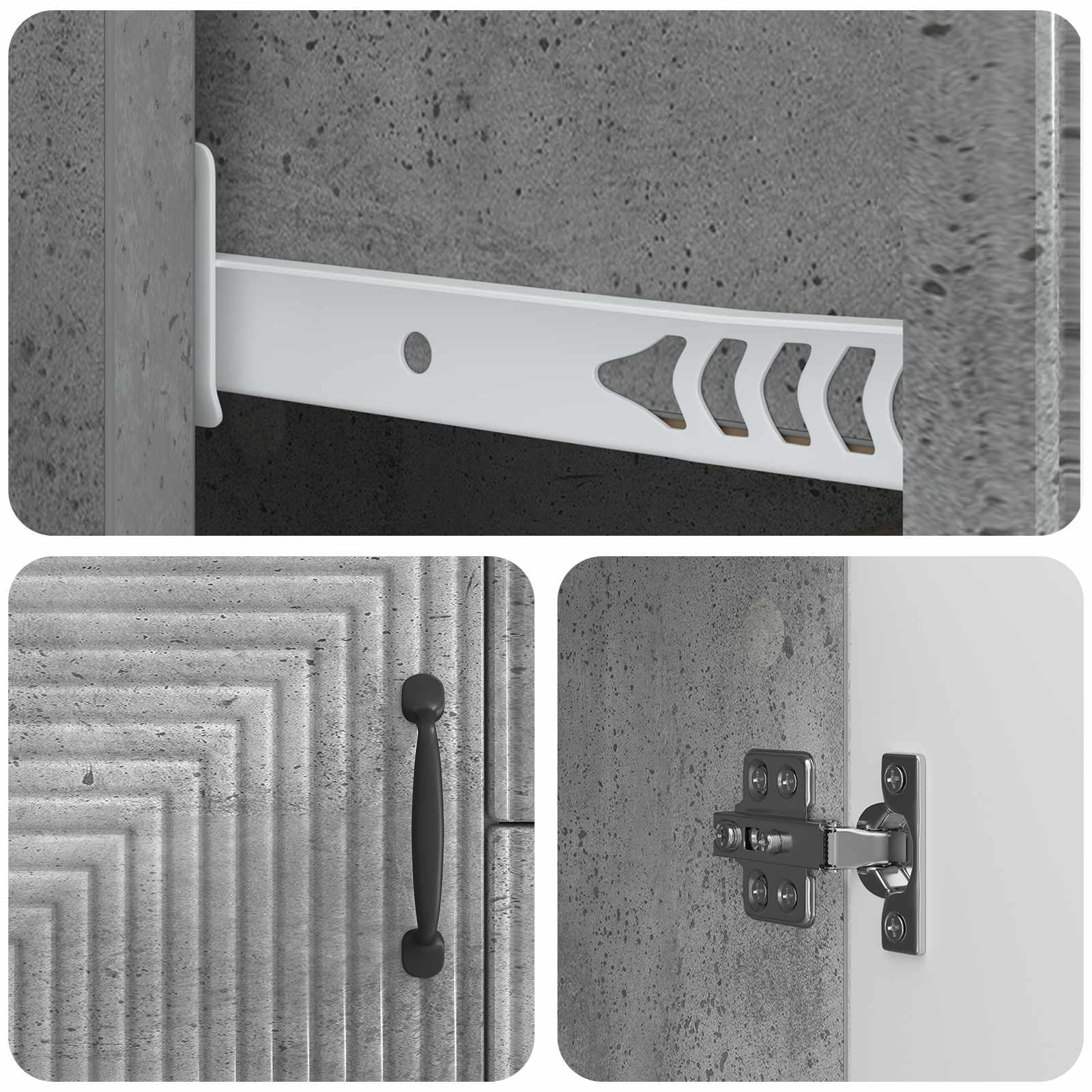 Kabalas Betono pilka 89 x 34,5 x 60 cm Apdirbta mediena