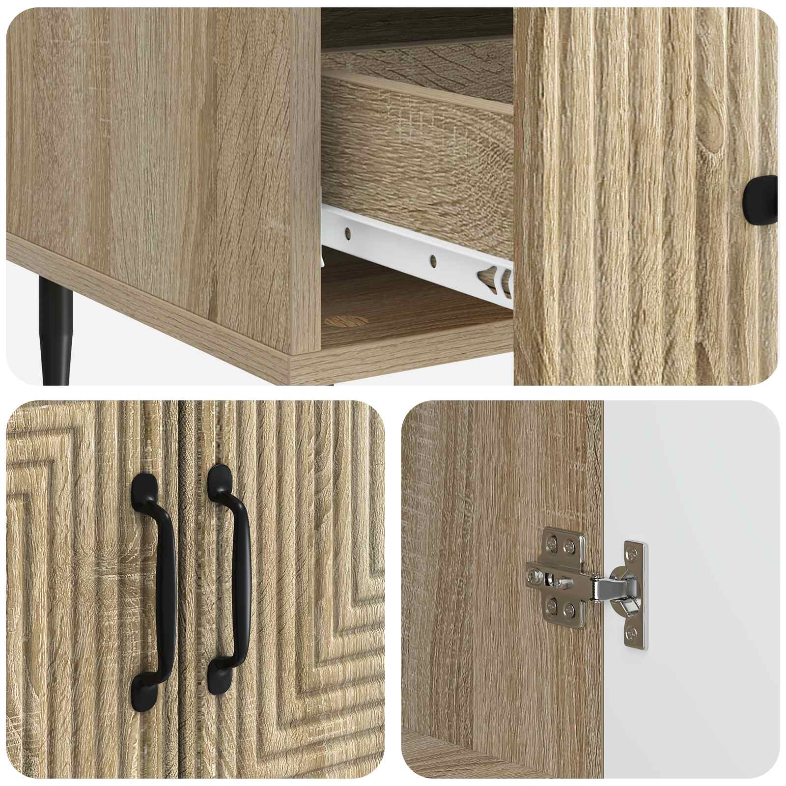 Kumode Ozols Sonoma 66 x 34,5 x 95 cm inženierijas koks