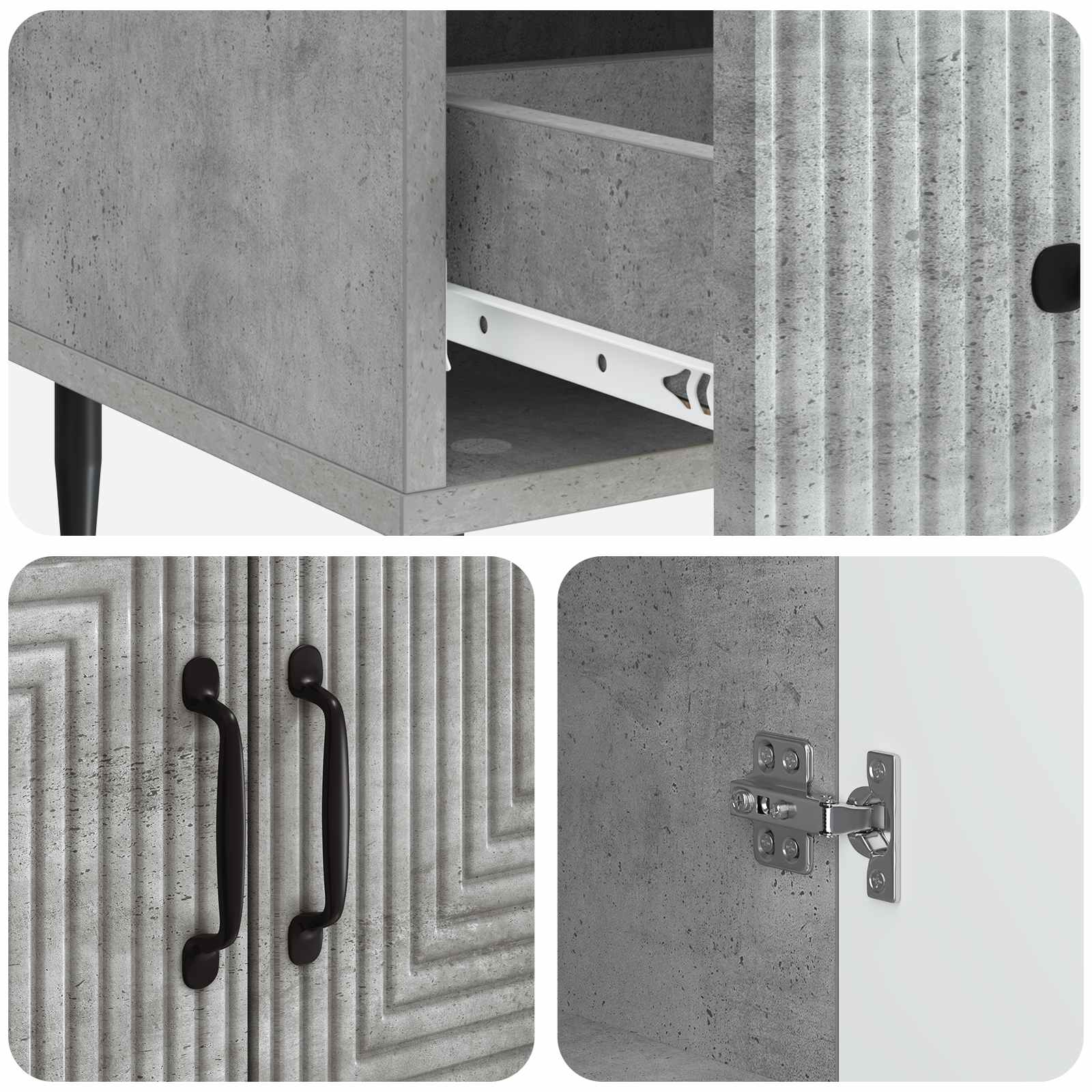 Kabalas Betono pilka 66 x 34,5 x 95 cm Apdirbta mediena