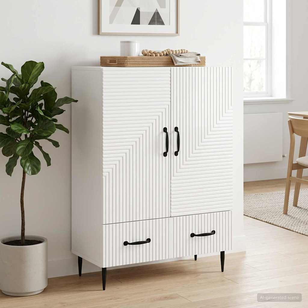 Kabal Īpaši spīdīgs balts 66 x 34,5 x 95 cm Inženierijas koksne