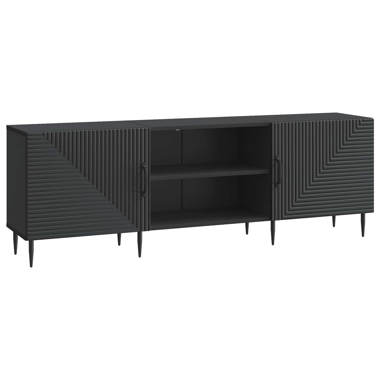 Televizoriaus spintelė Juoda 150 x 31 x 50 cm Apdirbta mediena