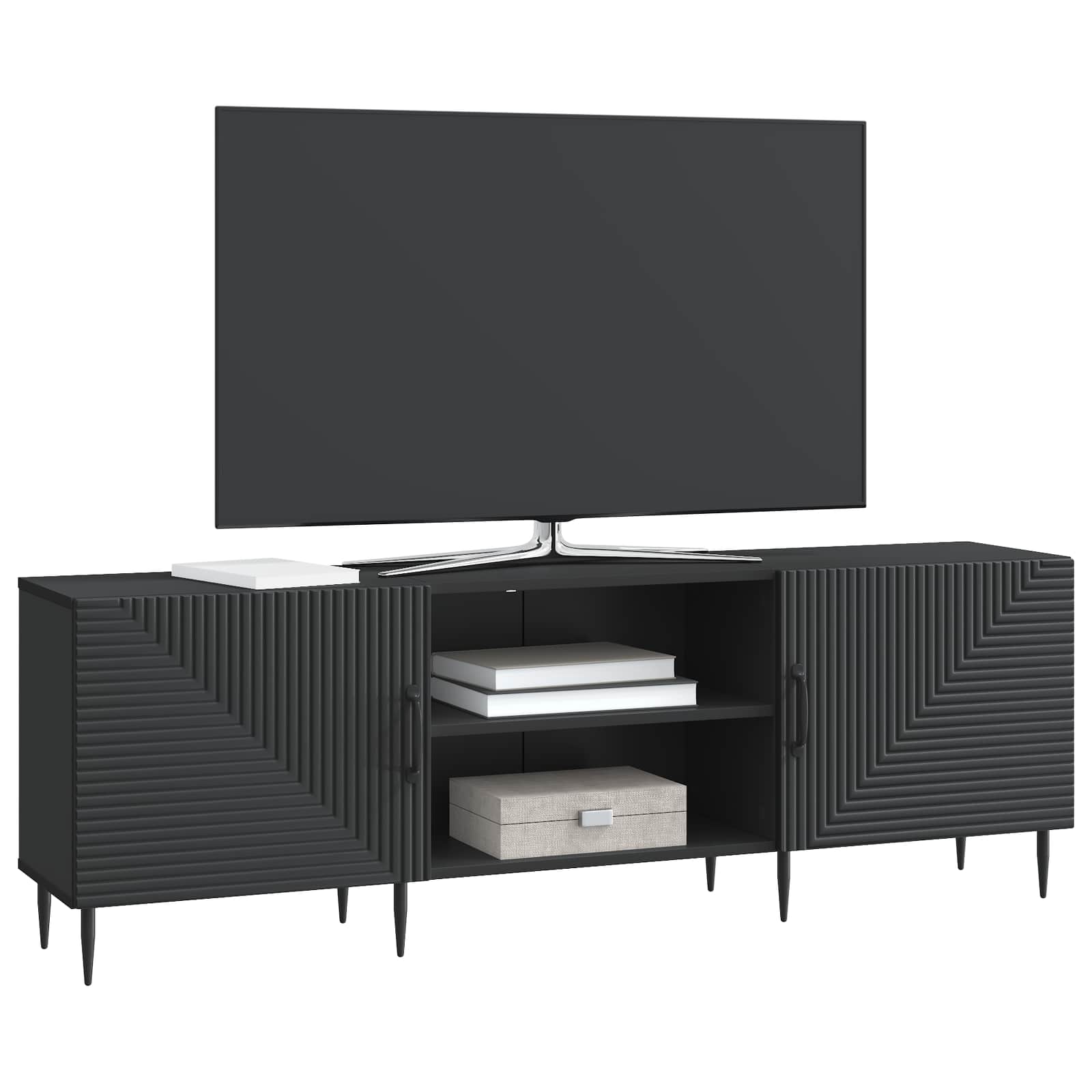 Televizoriaus spintelė Juoda 150 x 31 x 50 cm Apdirbta mediena