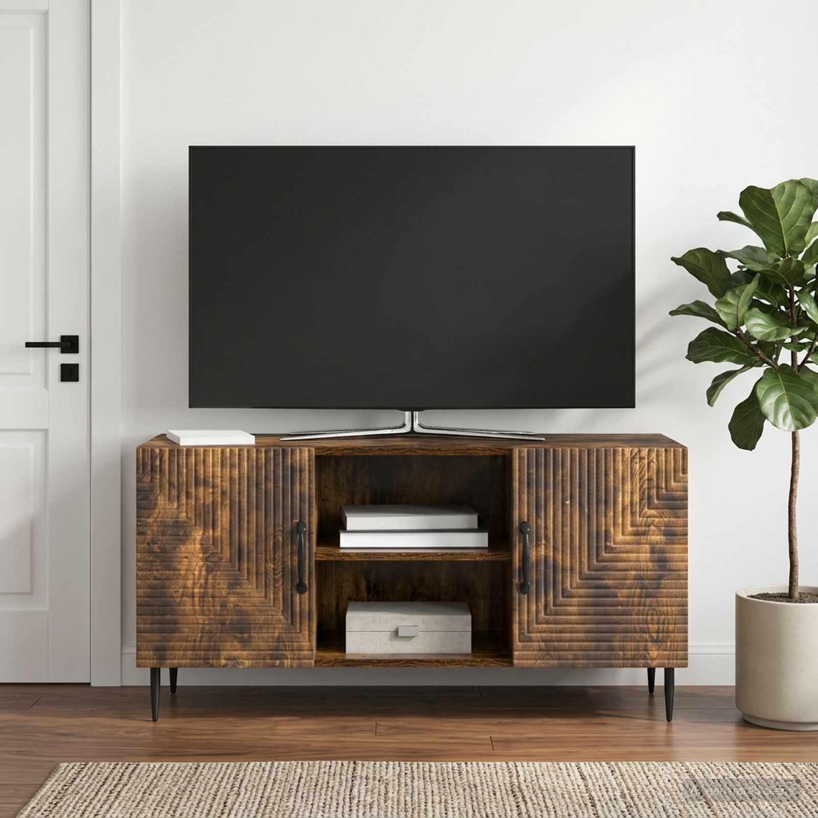 TV skapītis dūmu krāsas ozols 102 x 34,5 x 50 cm