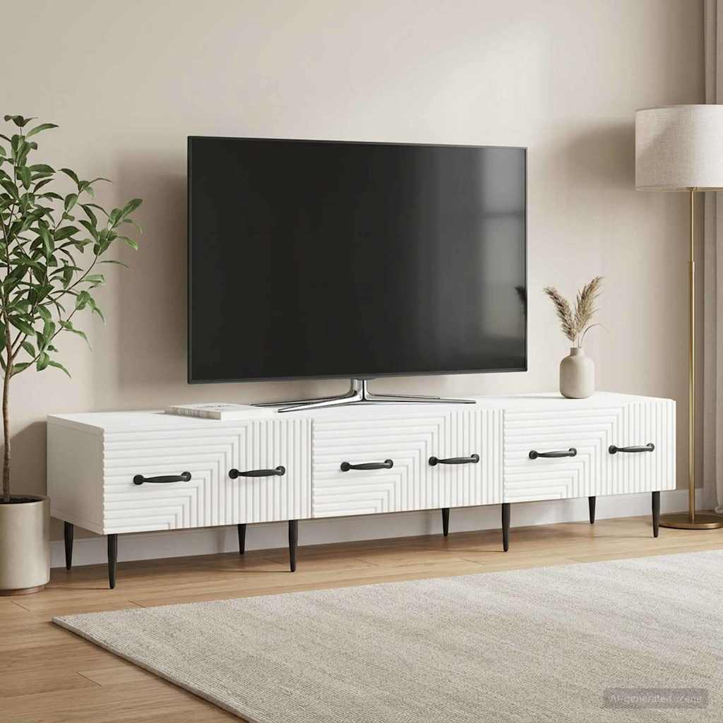 TV skapītis, īpaši spīdīgs balts, 147 x 34,5 x 30 cm