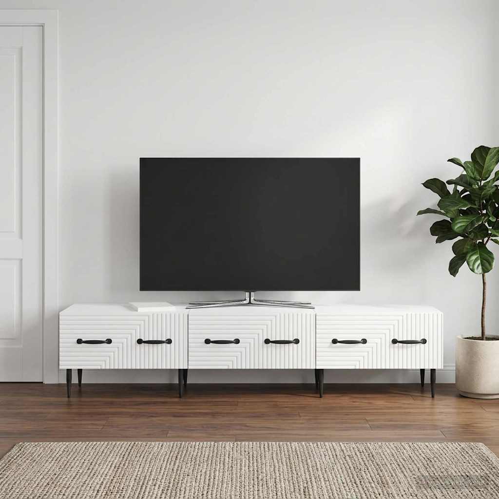 TV skapītis, īpaši spīdīgs balts, 147 x 34,5 x 30 cm