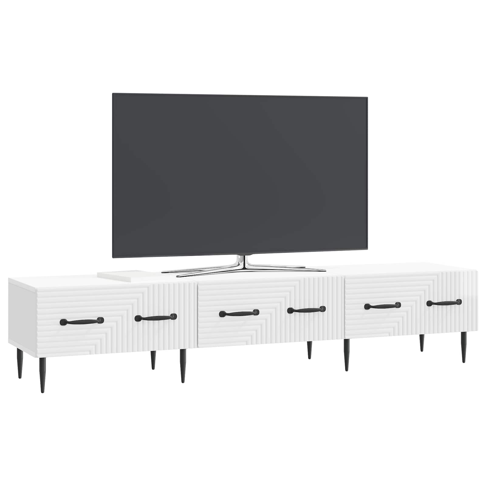 TV skapītis, īpaši spīdīgs balts, 147 x 34,5 x 30 cm