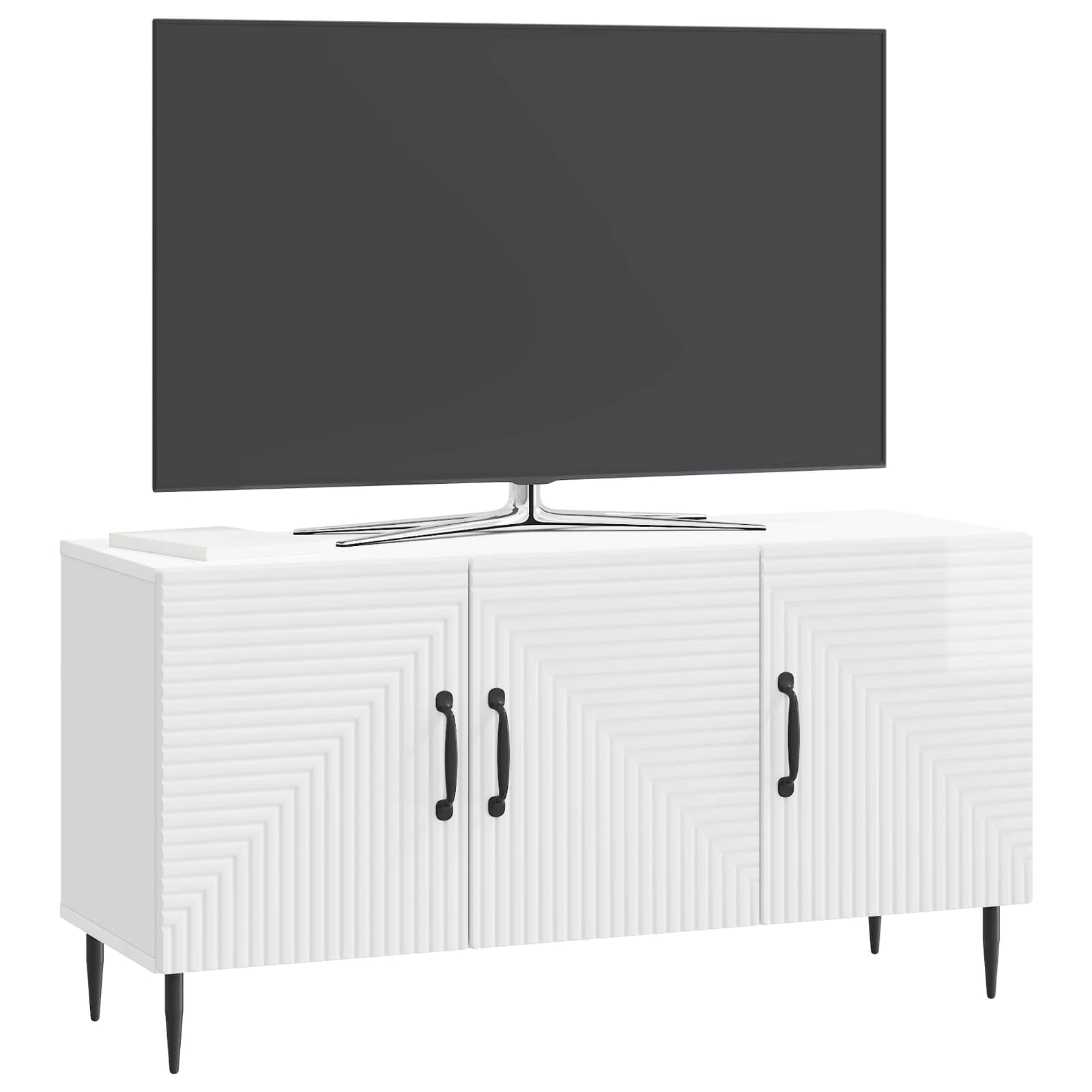 TV skapītis, īpaši spīdīgi balts, 99 x 34,5 x 50 cm