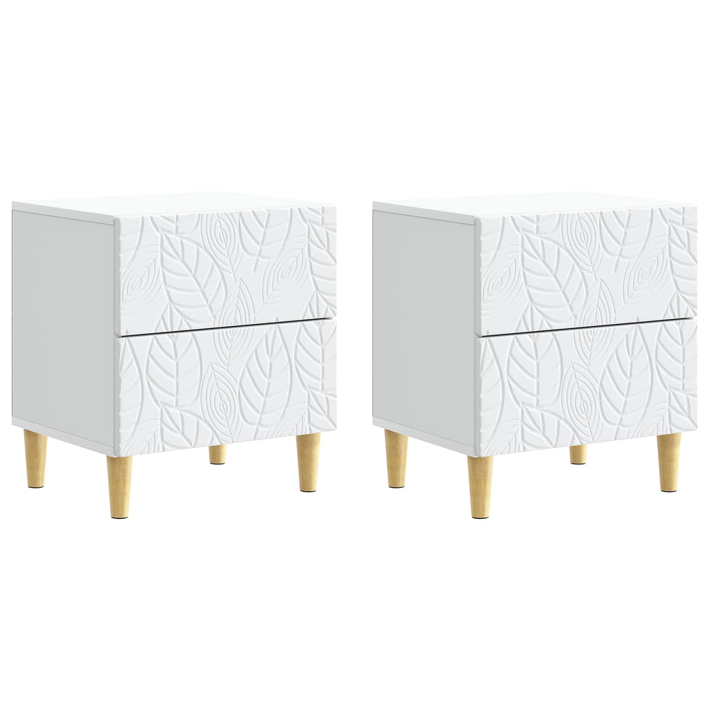 Naktinis staliukas 2 pcs Balta 43 x 34,5 x 48 cm