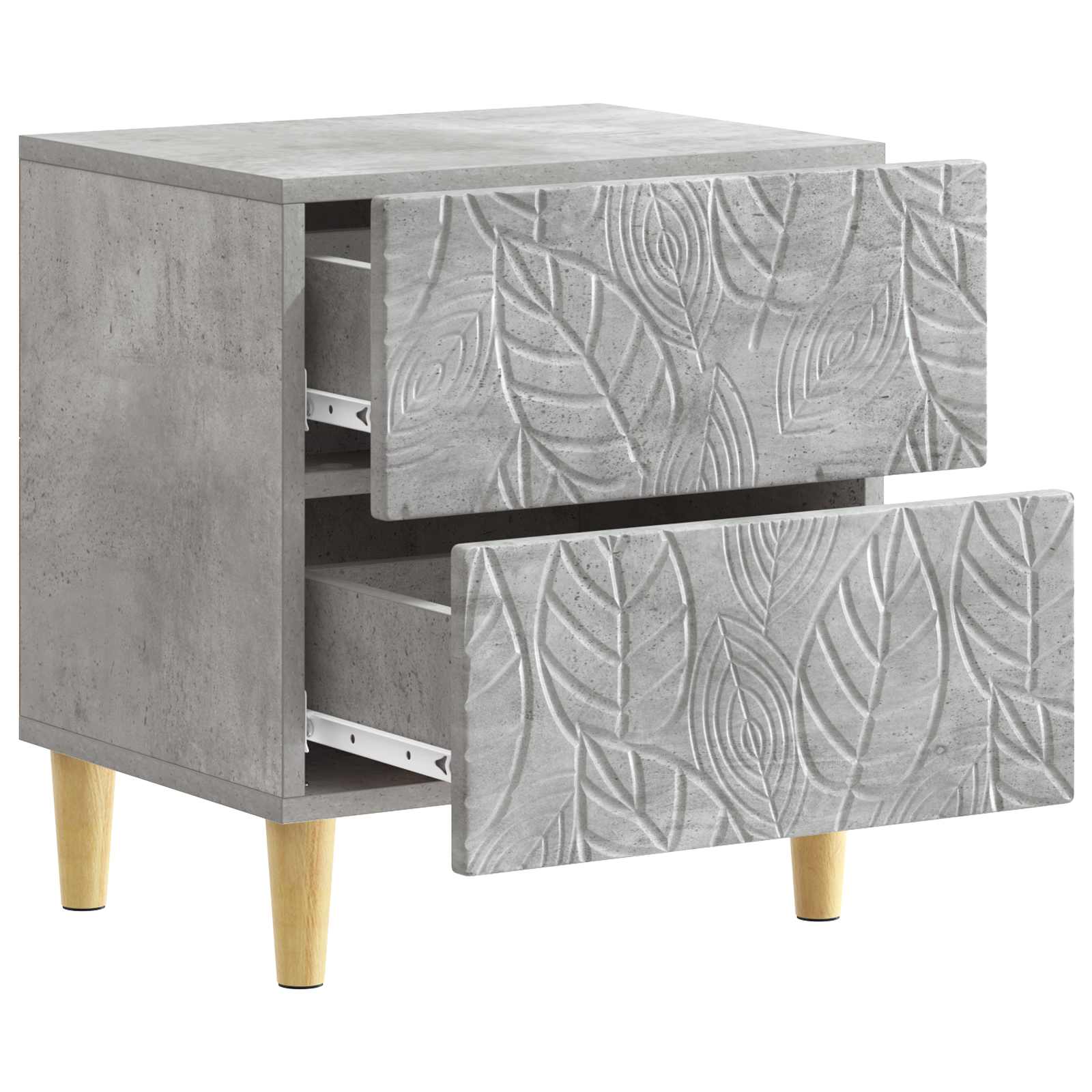 Naktinis staliukas 2 pcs Betono pilka 43 x 34,5 x 48 cm