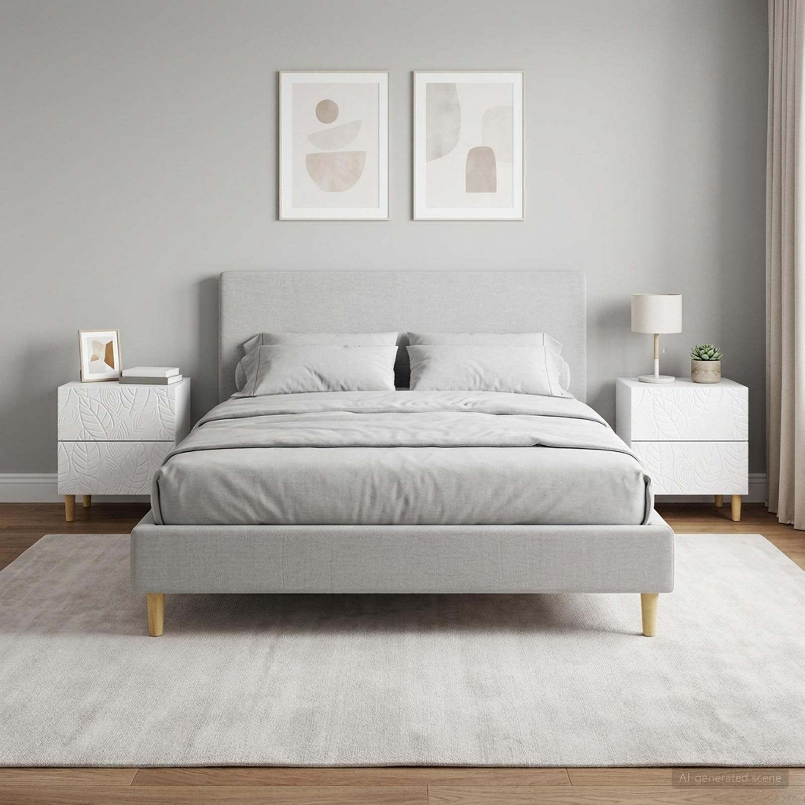 Naktinis staliukas 2 pcs Itin blizgi balta 43 x 34,5 x 48 cm
