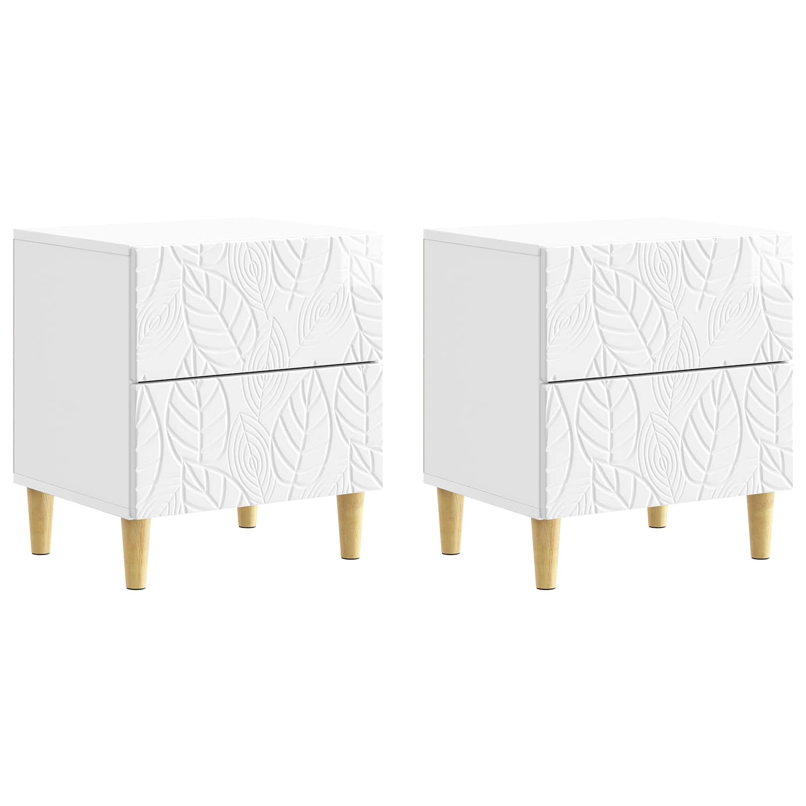 Naktinis staliukas 2 pcs Itin blizgi balta 43 x 34,5 x 48 cm