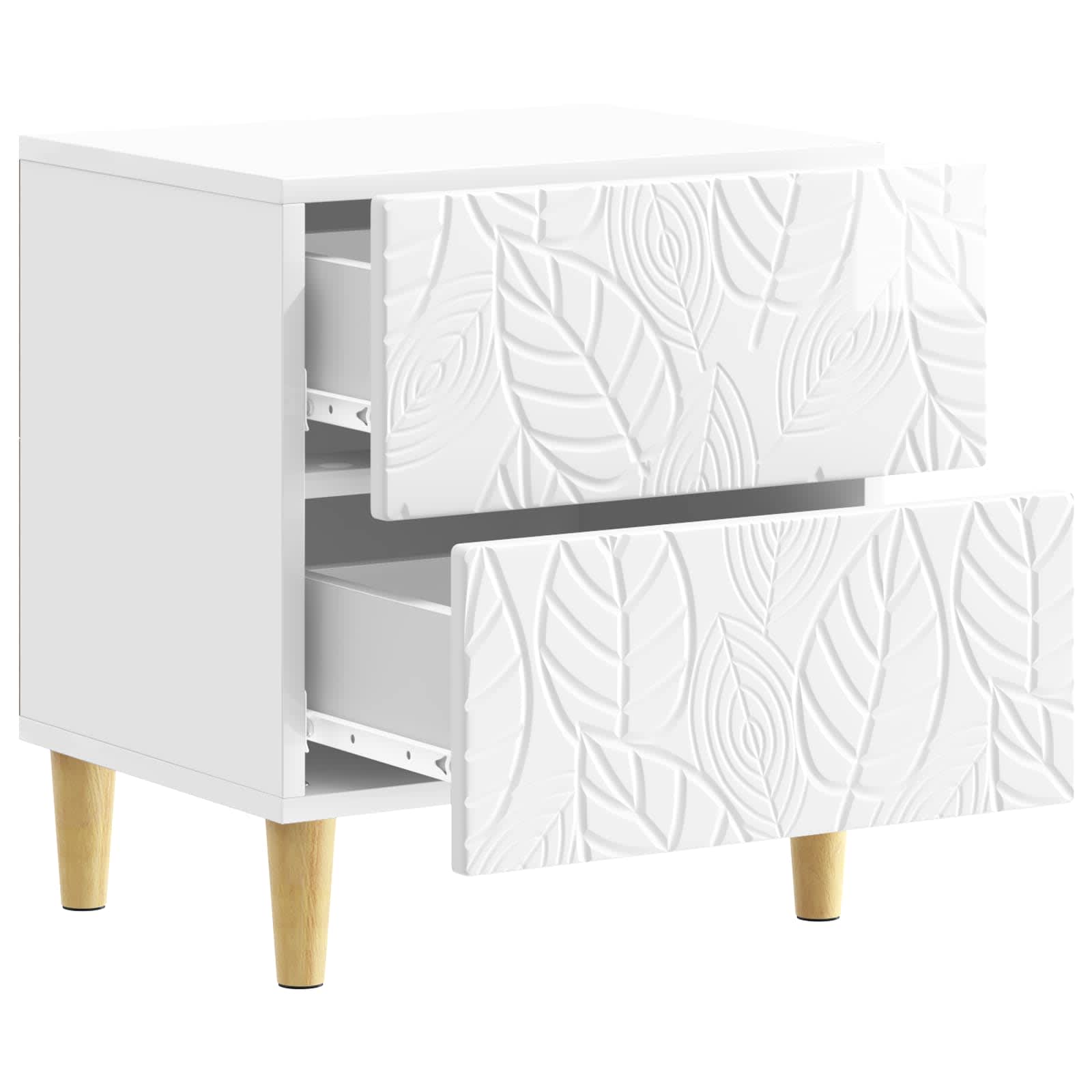 Naktinis staliukas 2 pcs Itin blizgi balta 43 x 34,5 x 48 cm
