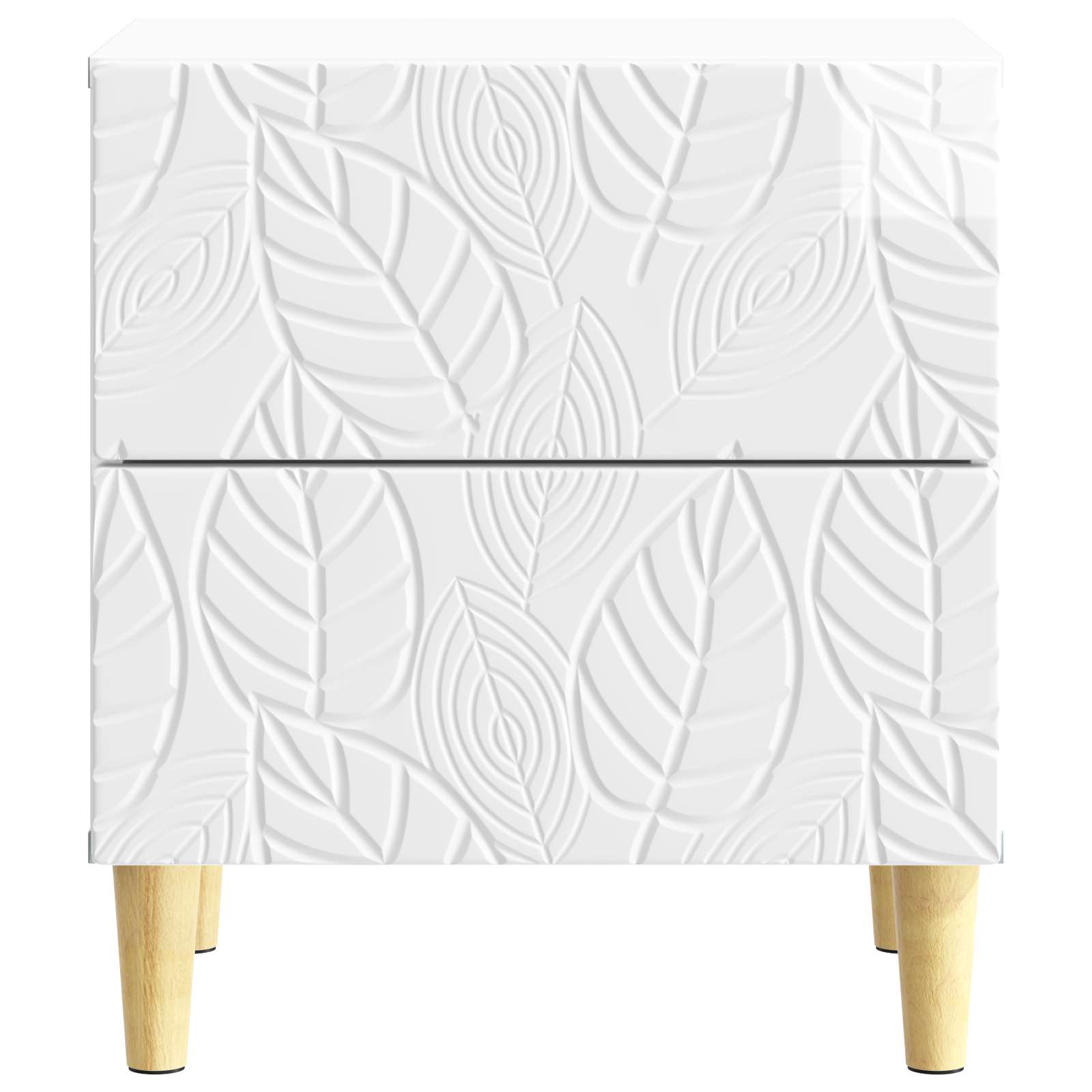 Naktinis staliukas 2 pcs Itin blizgi balta 43 x 34,5 x 48 cm