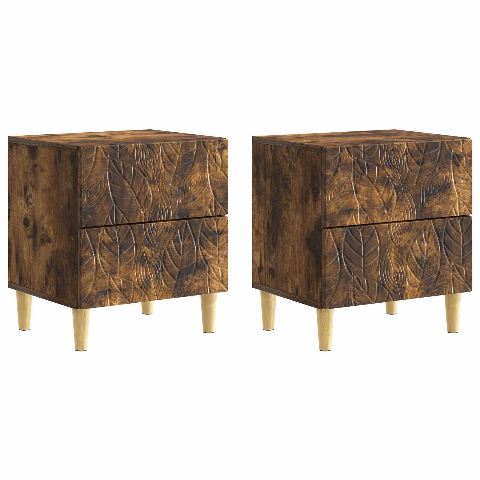 Naktinis staliukas 2 pcs Dūminio ąžuolo 43 x 34,5 x 48 cm
