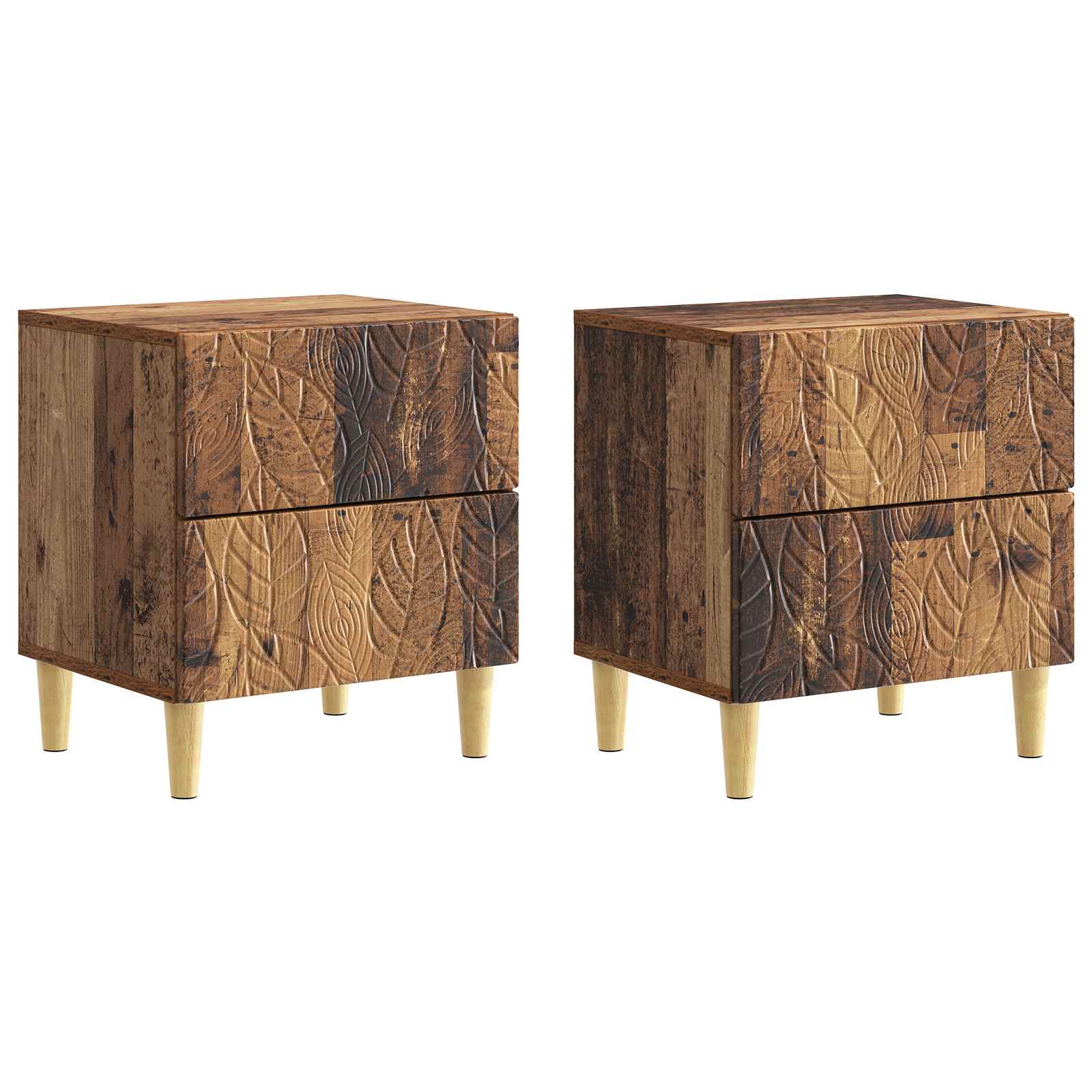 Naktinis staliukas 2 pcs Sendintos medienos 43 x 34,5 x 48 cm