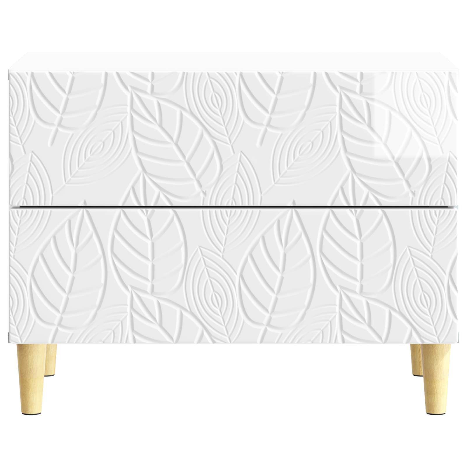 Naktinis staliukas Itin blizgi balta 62 x 34,5 x 48 cm
