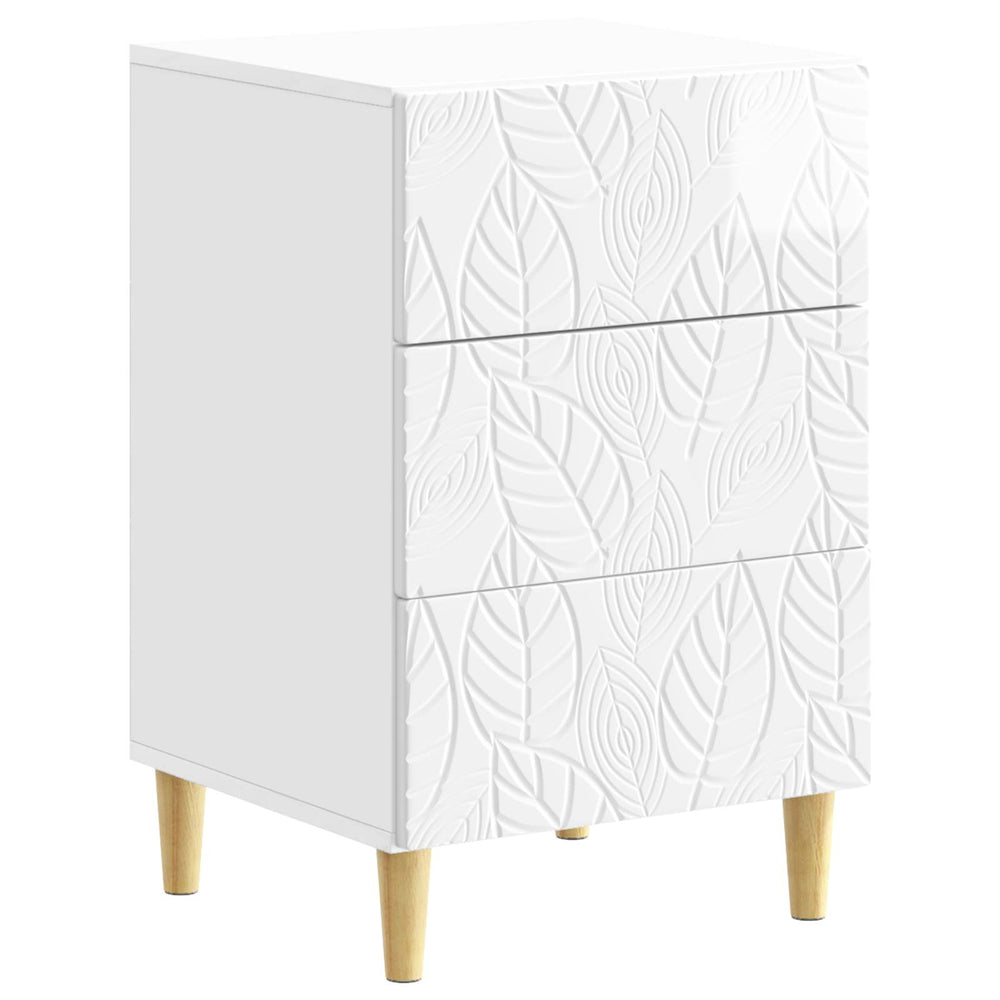 Naktinis staliukas Itin blizgi balta 43 x 39,5 x 66,5 cm