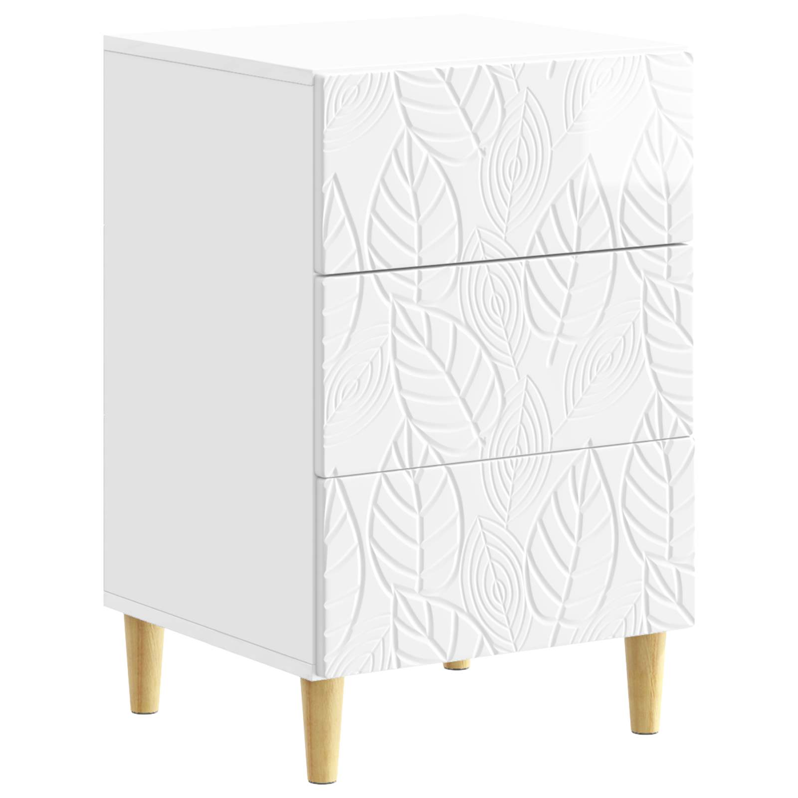 Naktinis staliukas Itin blizgi balta 43 x 39,5 x 66,5 cm
