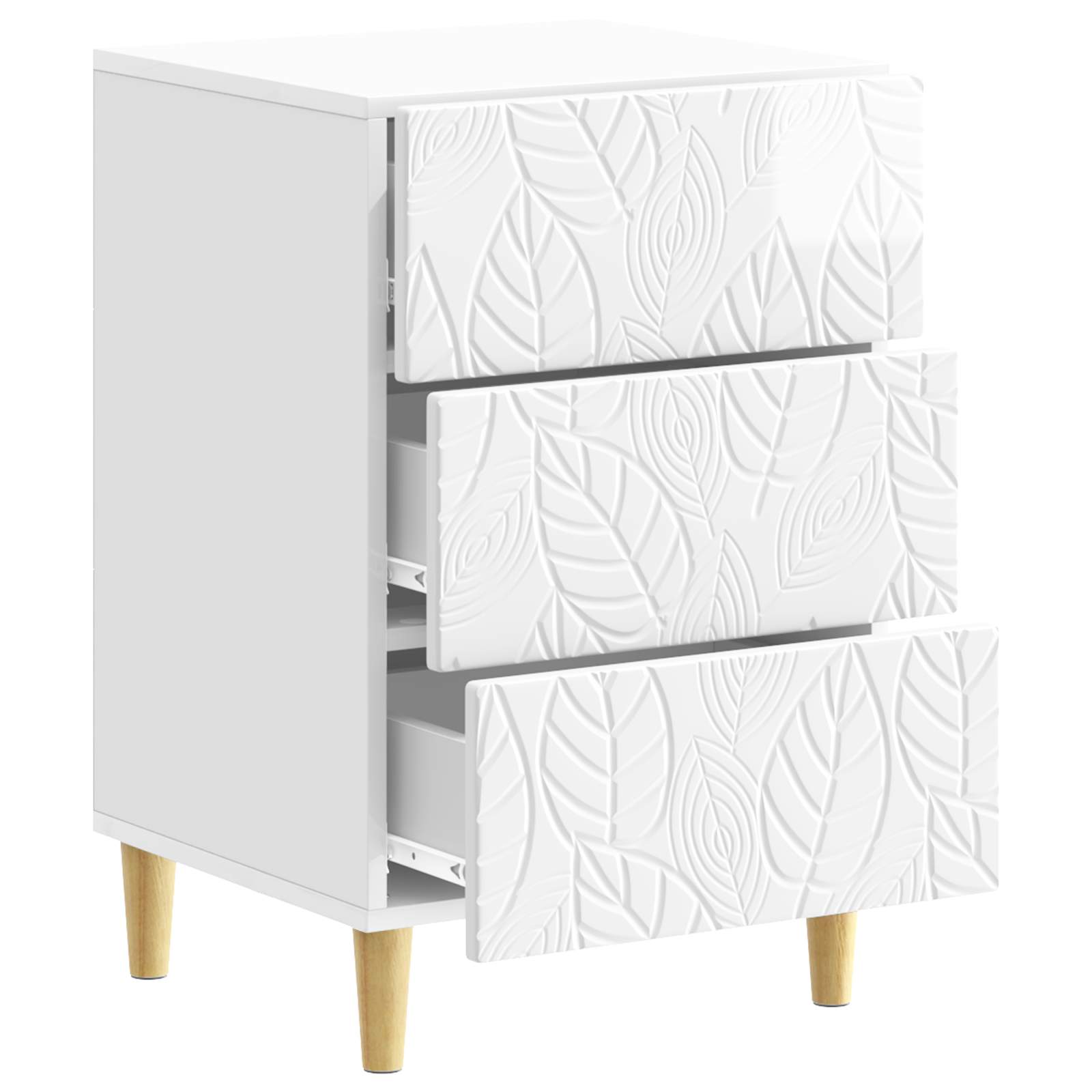 Naktinis staliukas Itin blizgi balta 43 x 39,5 x 66,5 cm