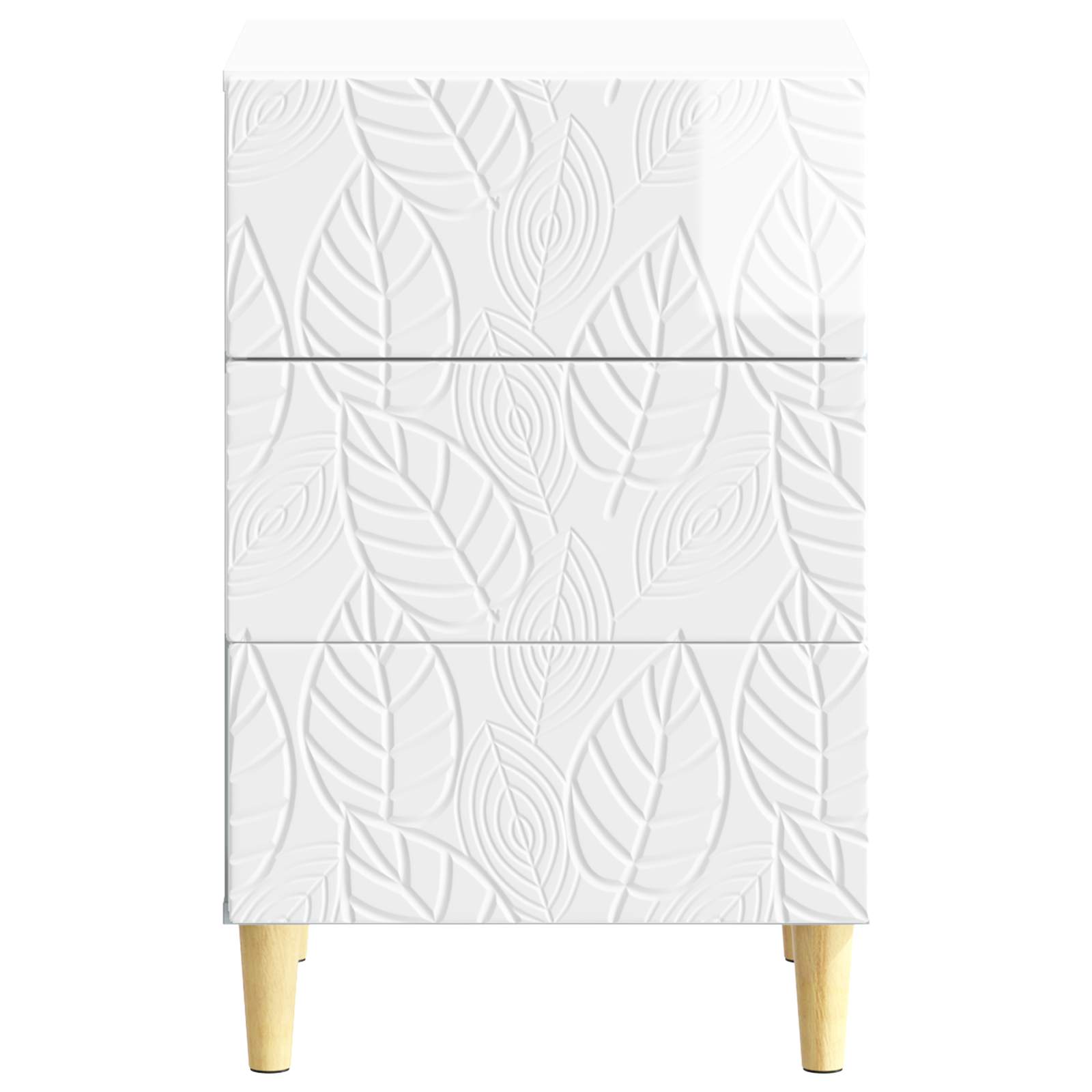 Naktinis staliukas Itin blizgi balta 43 x 39,5 x 66,5 cm