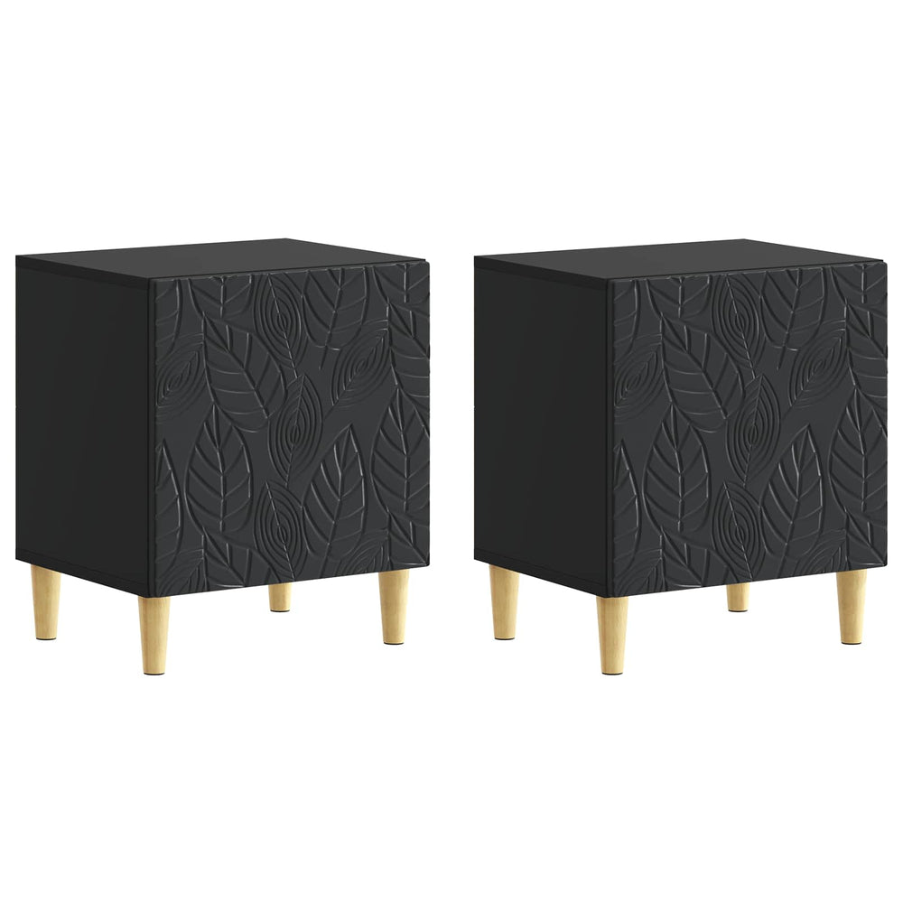 Naktinis staliukas 2 pcs Juoda 43 x 34,5 x 50 cm