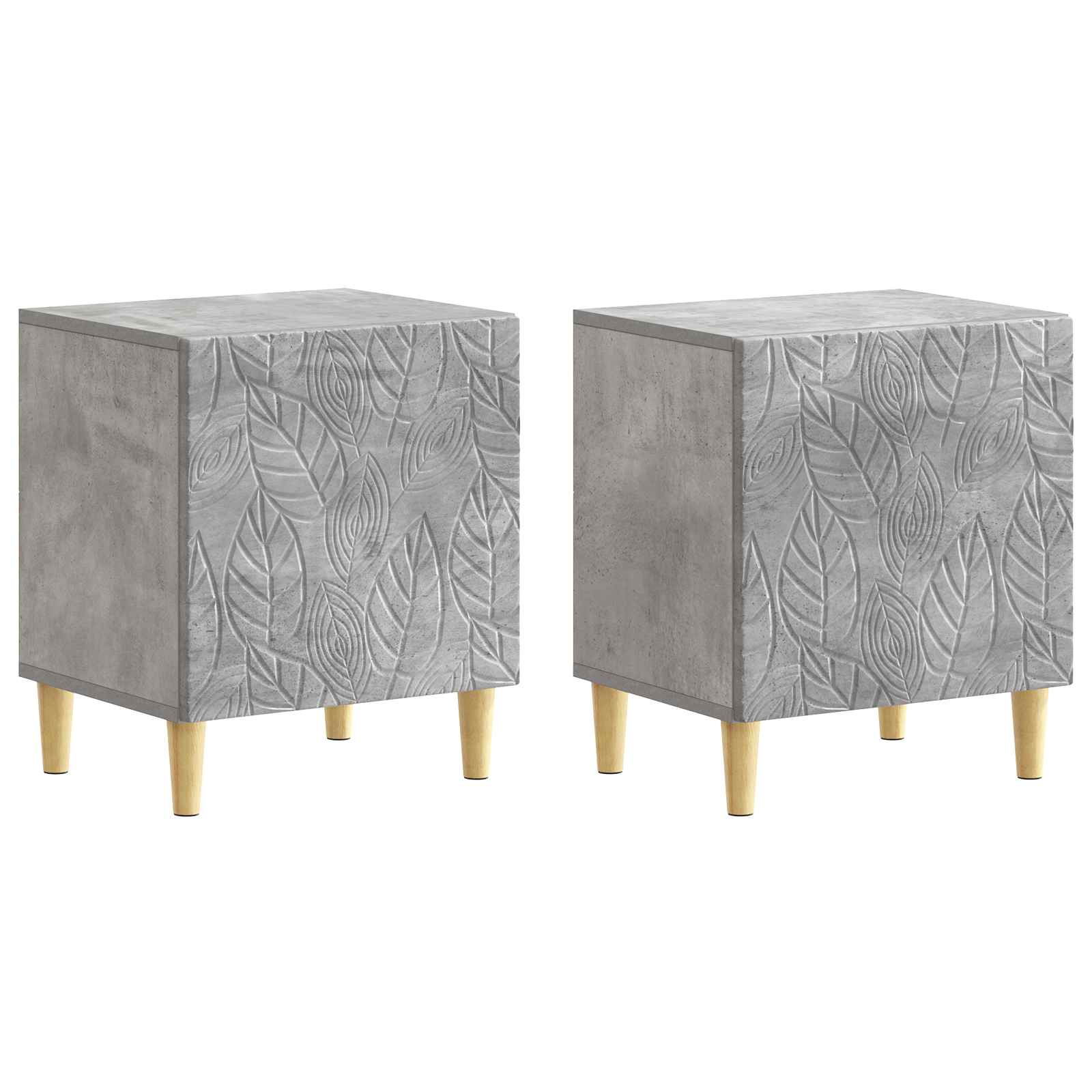 Naktinis staliukas 2 pcs Betono pilka 43 x 34,5 x 50 cm
