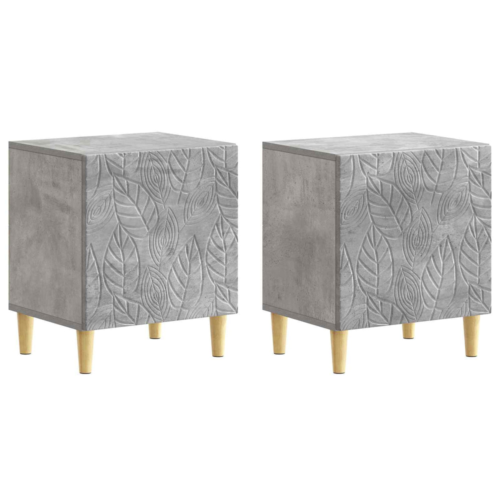 Naktinis staliukas 2 pcs Betono pilka 43 x 34,5 x 50 cm