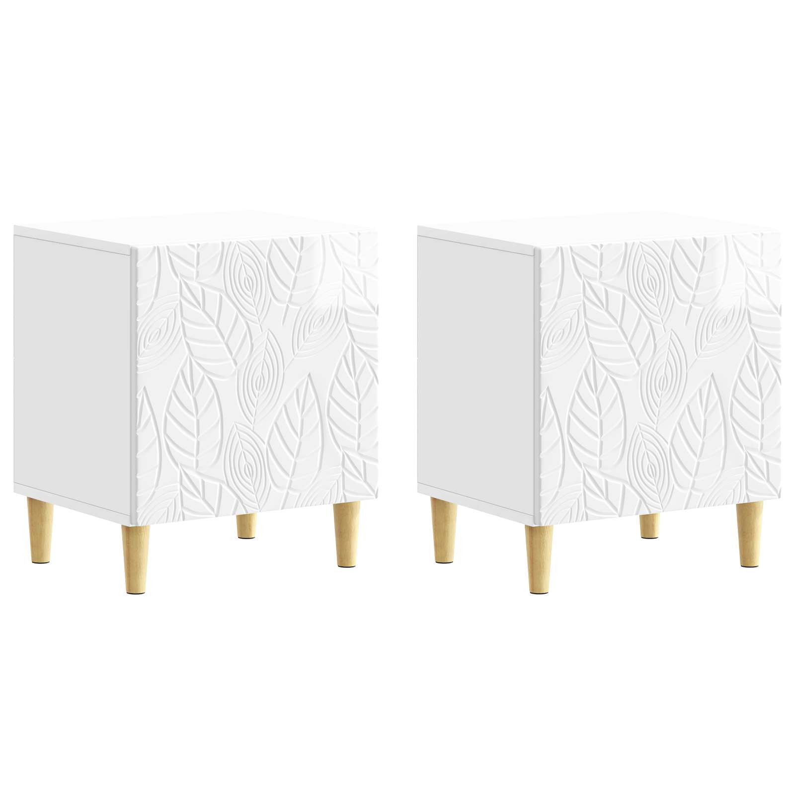 Naktinis staliukas 2 pcs Itin blizgi balta 43 x 34,5 x 50 cm