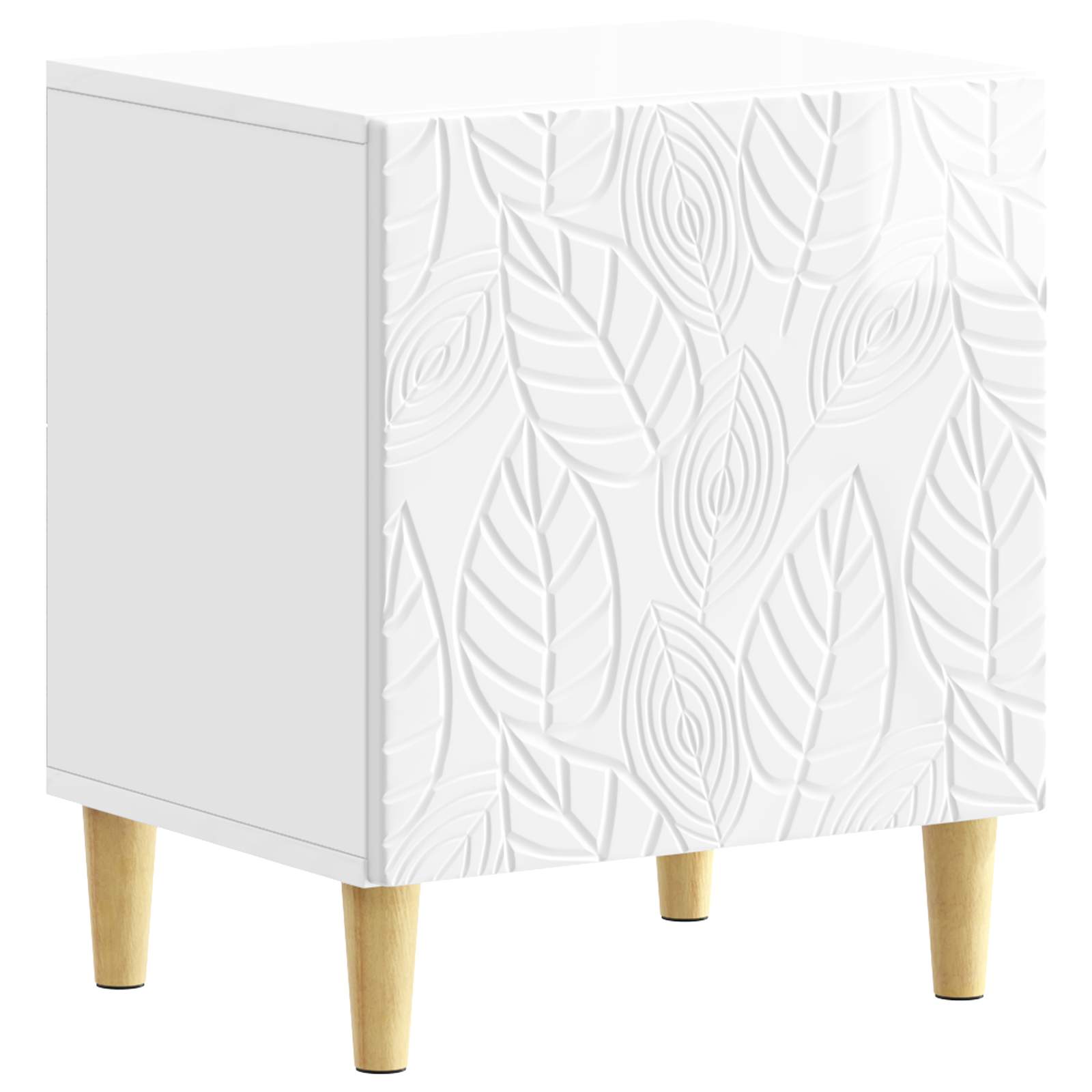 Naktinis staliukas 2 pcs Itin blizgi balta 43 x 34,5 x 50 cm