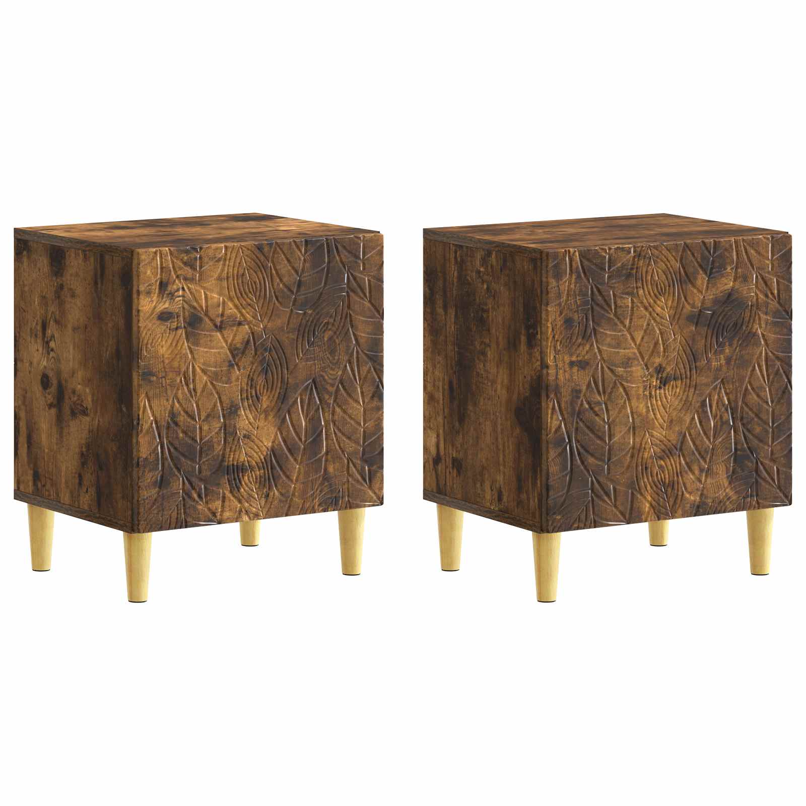 Naktinis staliukas 2 pcs Dūminio ąžuolo 43 x 34,5 x 50 cm