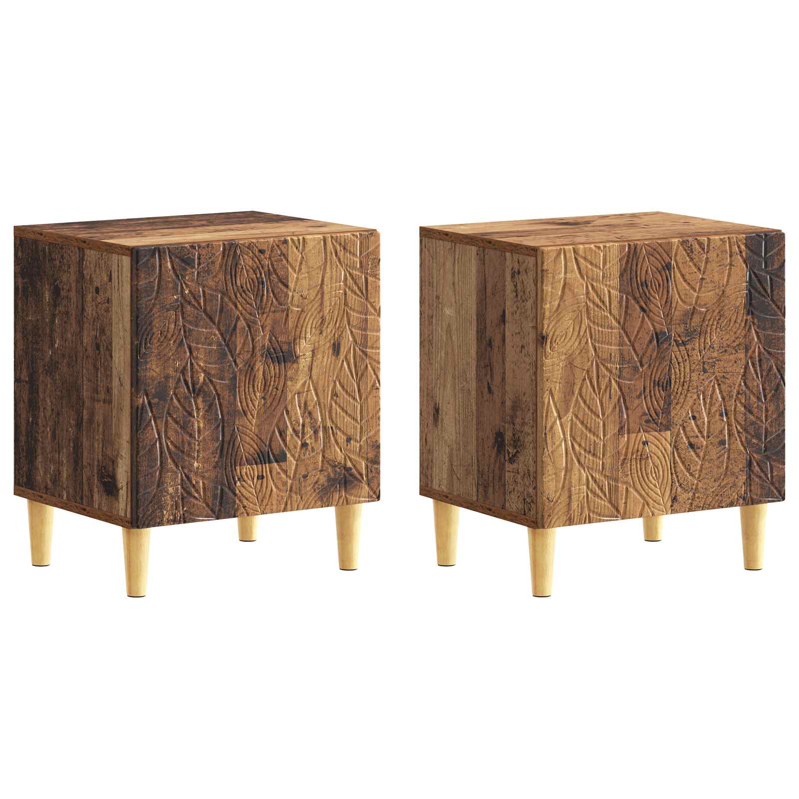 Naktinis staliukas 2 pcs Sendintos medienos 43 x 34,5 x 50 cm