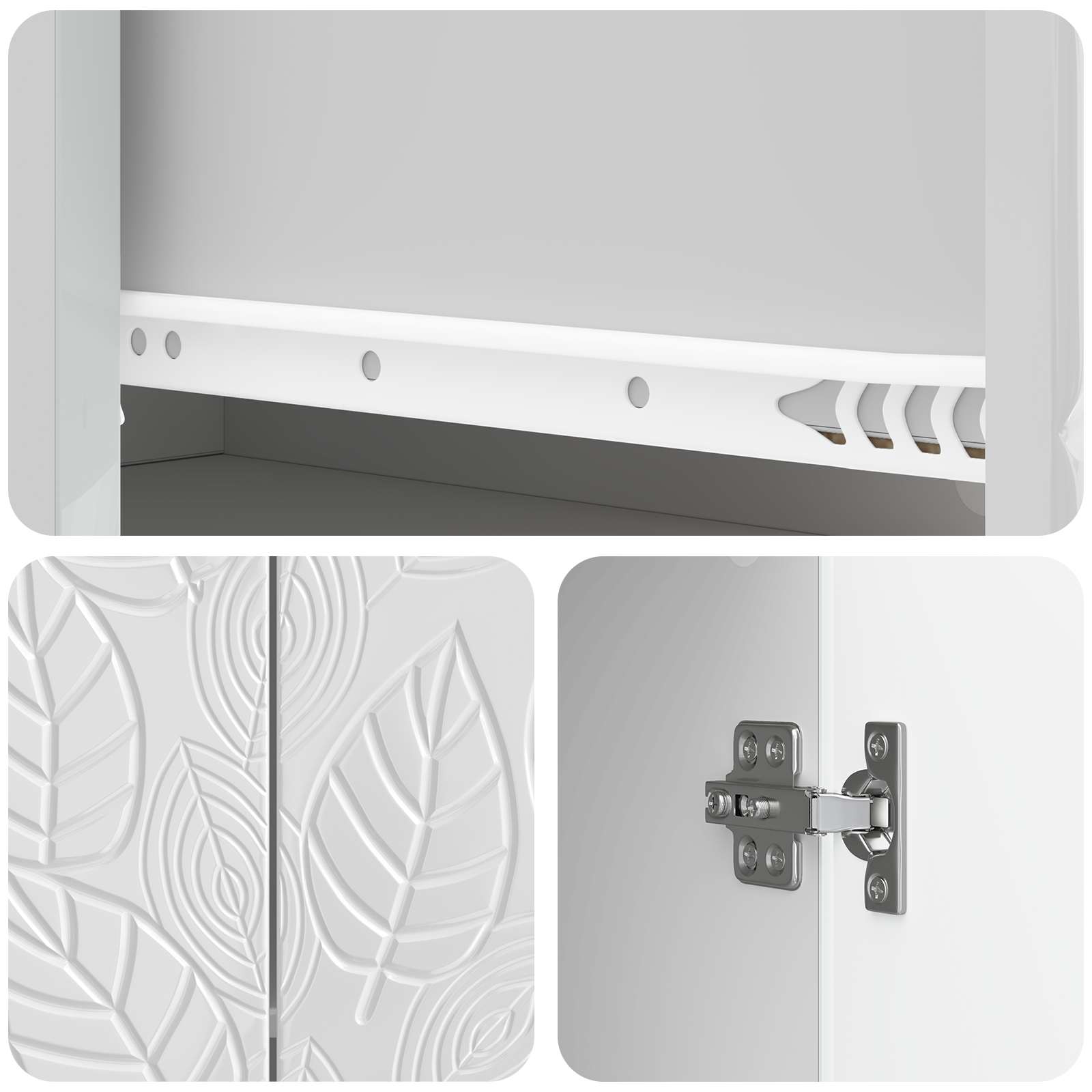 Kabalas Itin blizgi balta 66 x 34,5 x 90 cm Apdirbta mediena