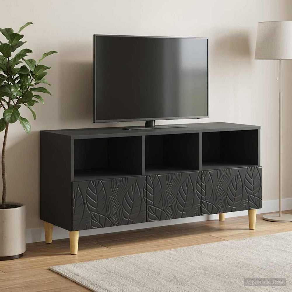 Televizoriaus spintelė 102 x 34,5 x 50 cm Juoda