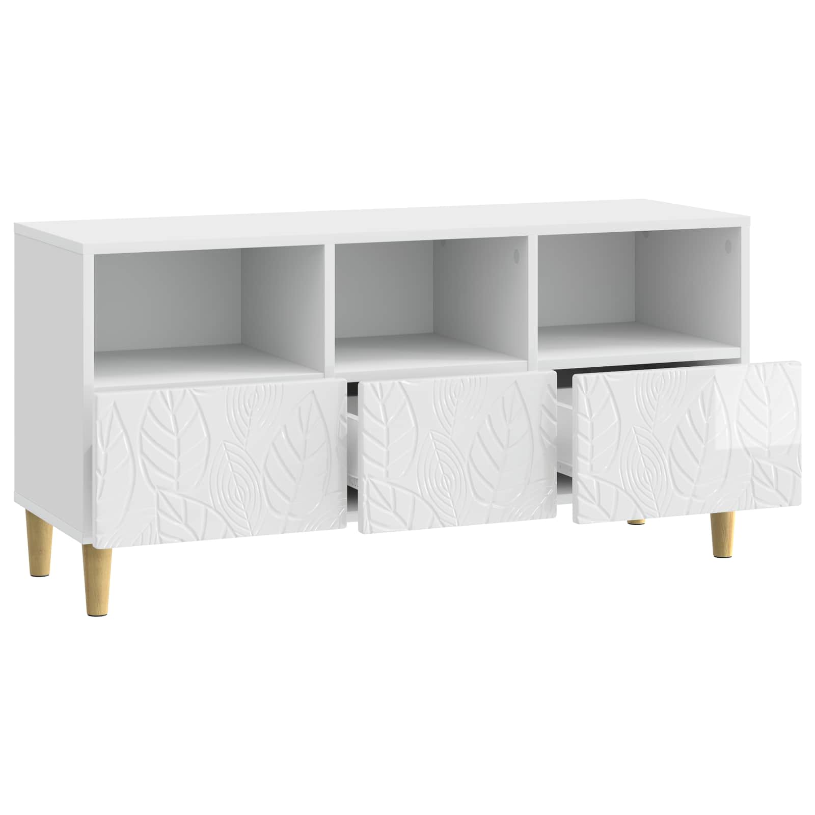 Televizoriaus spintelė 102 x 34,5 x 50 cm Itin blizgi balta