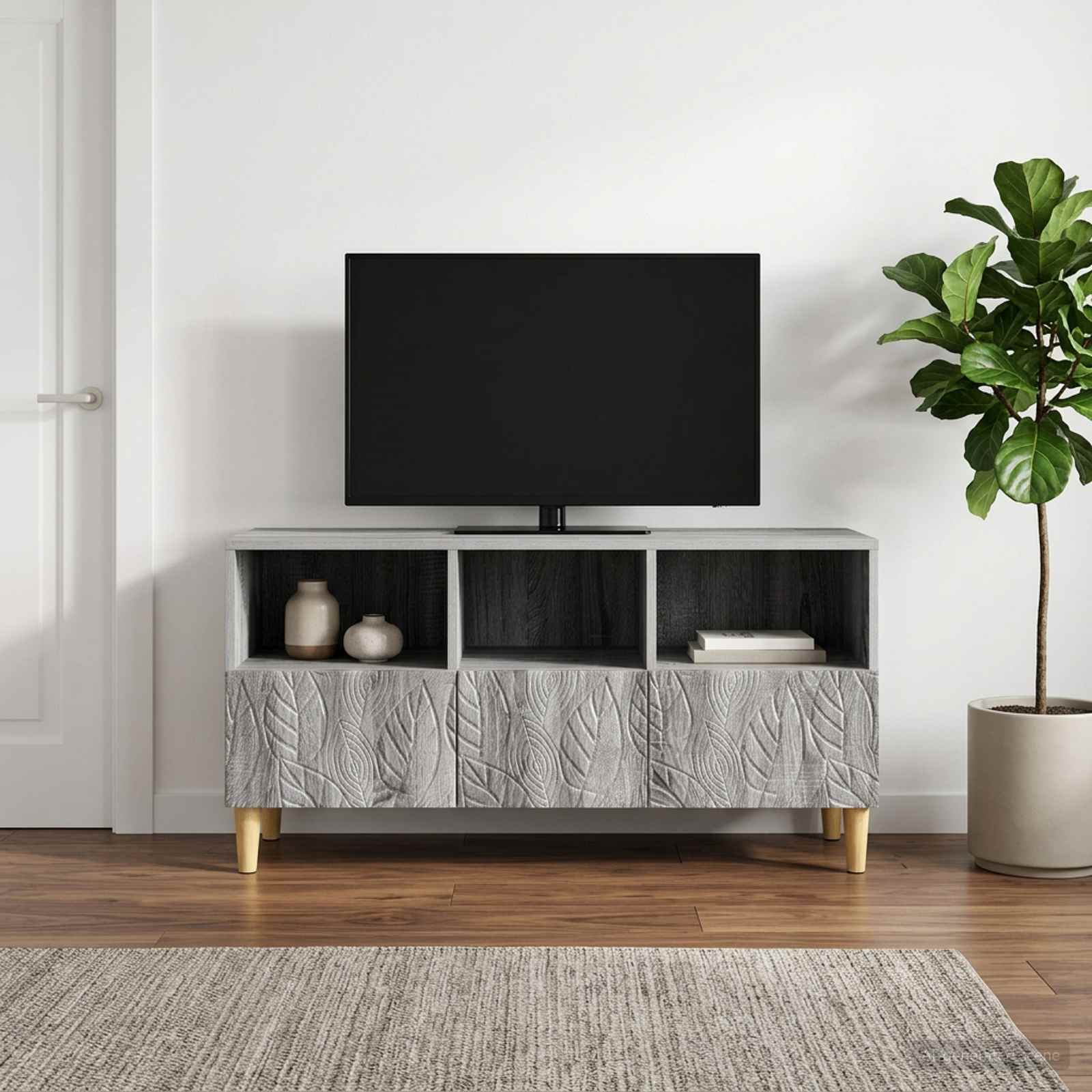 Televizoriaus spintelė 102 x 34,5 x 50 cm Pilka Sonoma