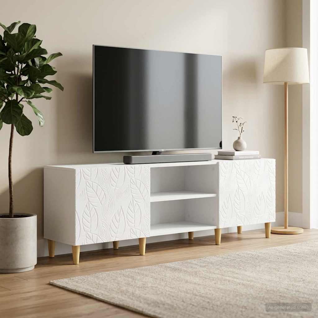 Televizoriaus spintelė 150 x 31 x 50 cm Itin blizgi balta