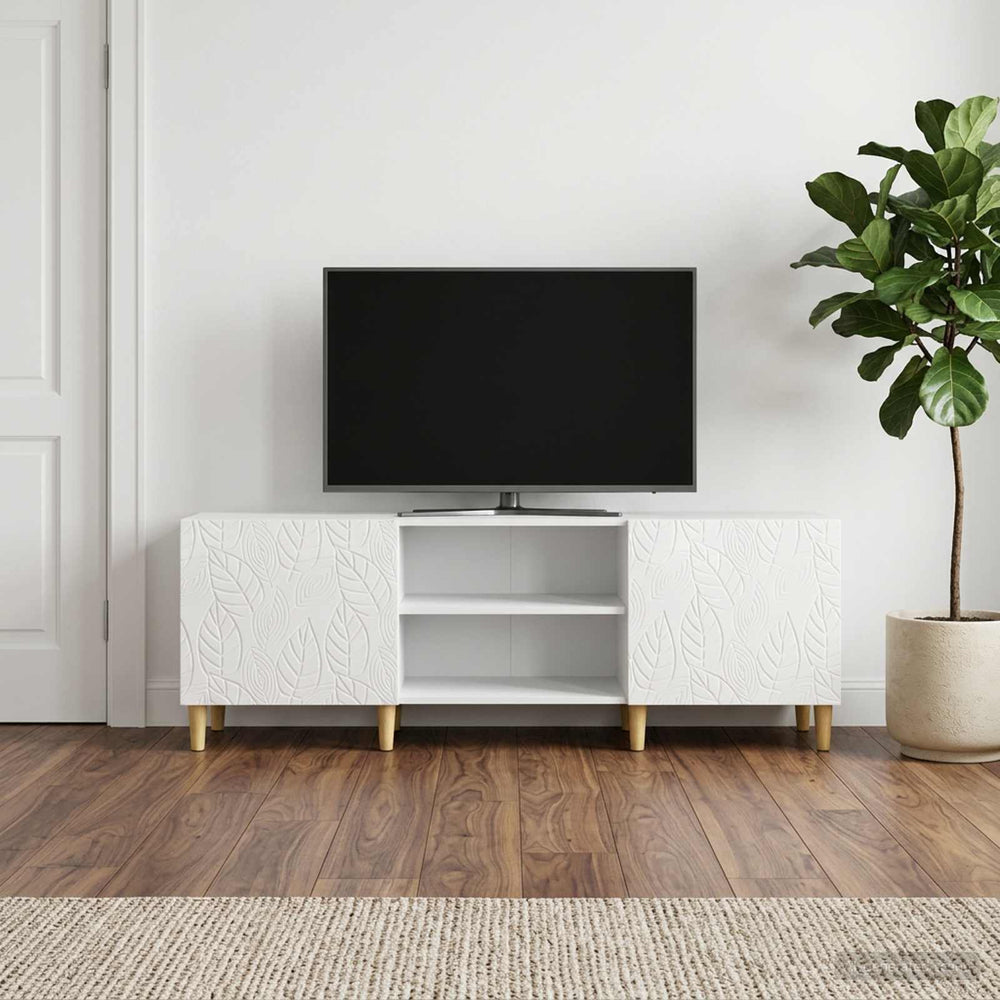 Televizoriaus spintelė 150 x 31 x 50 cm Itin blizgi balta