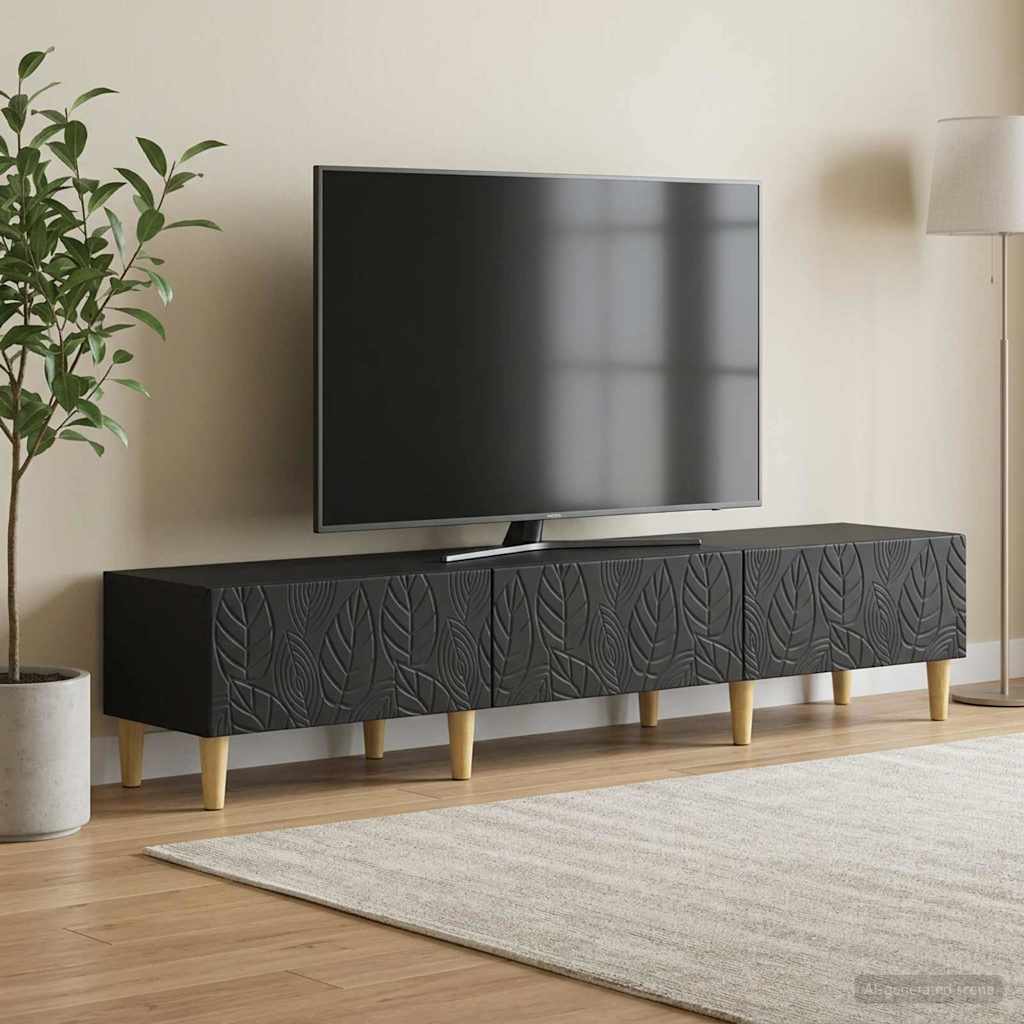 Televizoriaus spintelė 147 x 34,5 x 30 cm Juoda