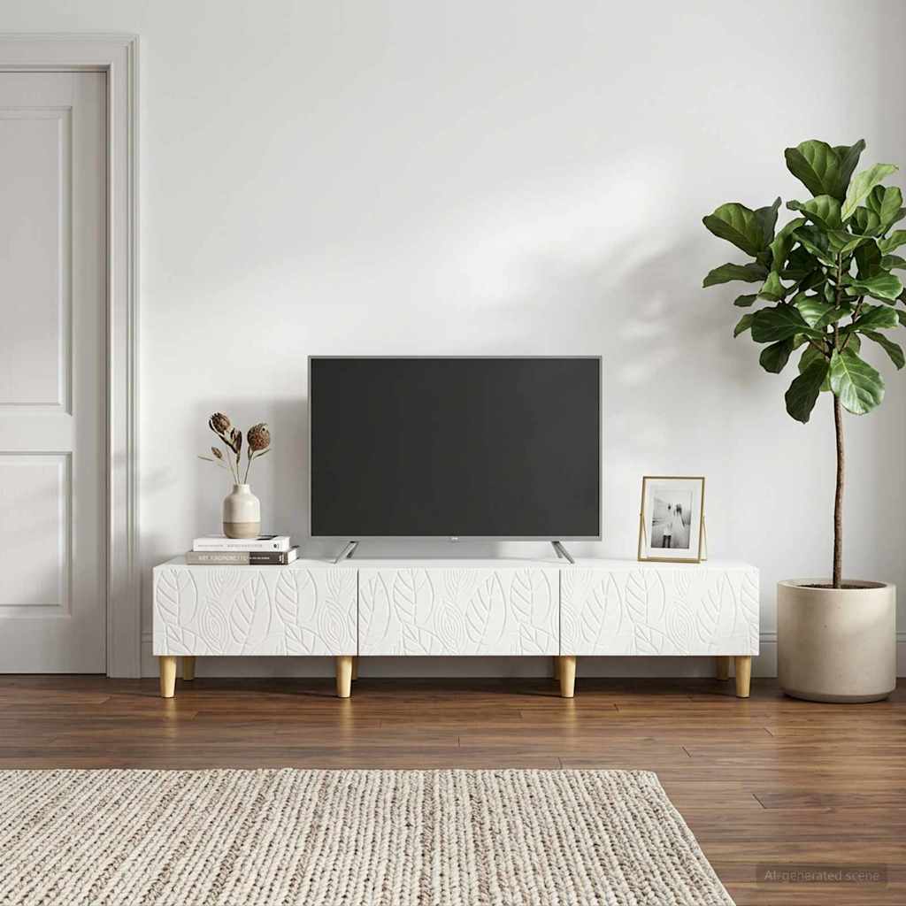 Televizoriaus spintelė 147 x 34,5 x 30 cm Itin blizgi balta