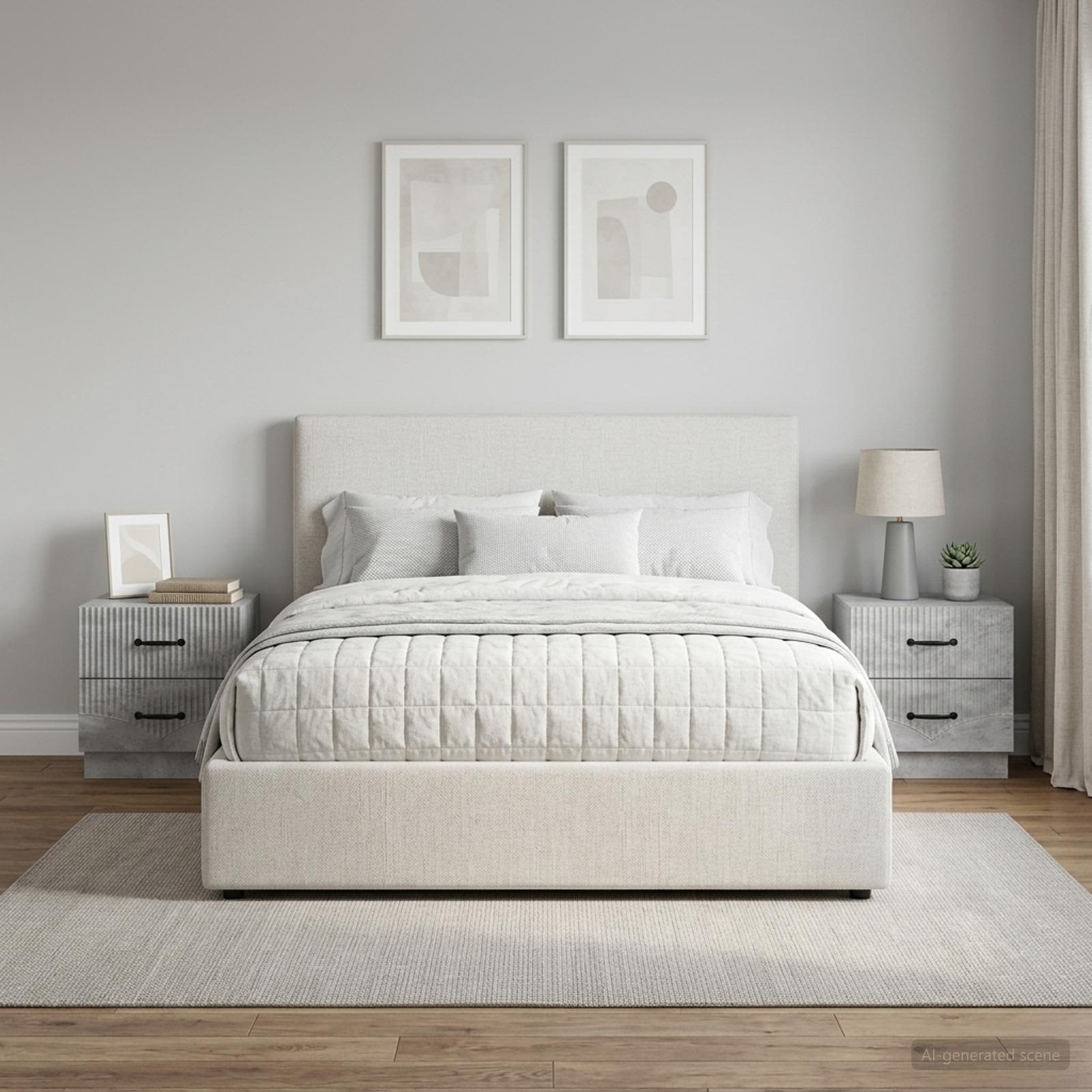 Šalia lovos spintelė 2 pcs Betono pilka 43 x 34,5 x 44,5 cm