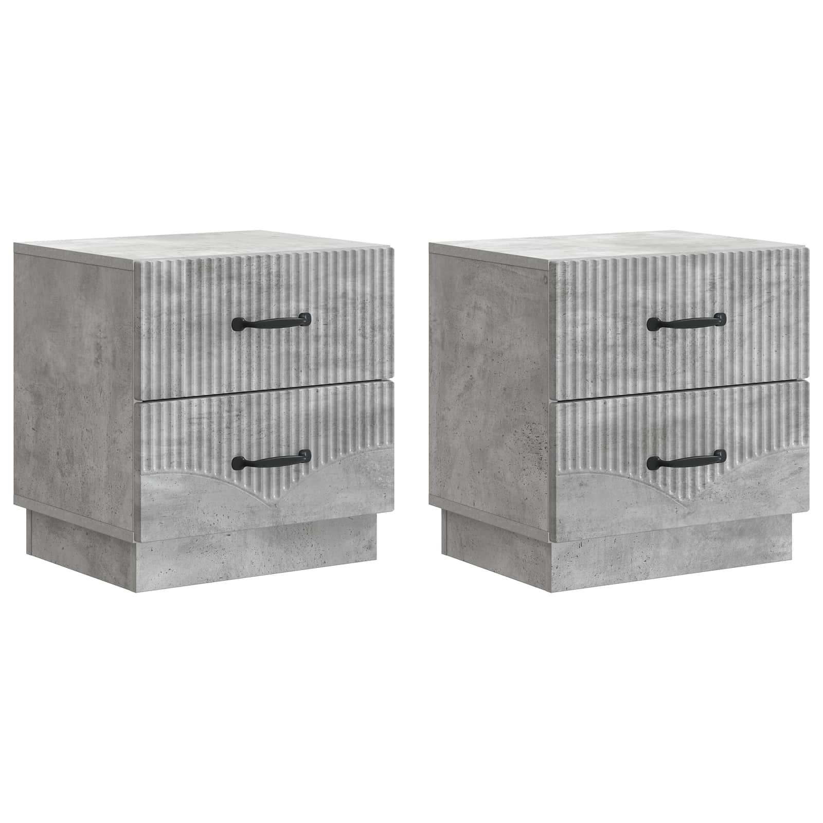 Šalia lovos spintelė 2 pcs Betono pilka 43 x 34,5 x 44,5 cm